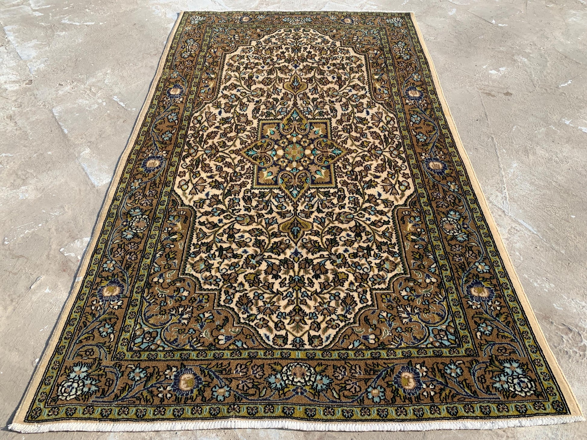 Vintage Mamluk Rug 3x5 ft Handmade Afghan Rug, Mamluk design Rug Geometric Tribal Wool Rug, Oriental Floral Rug Entryway Office Bedroom Rug