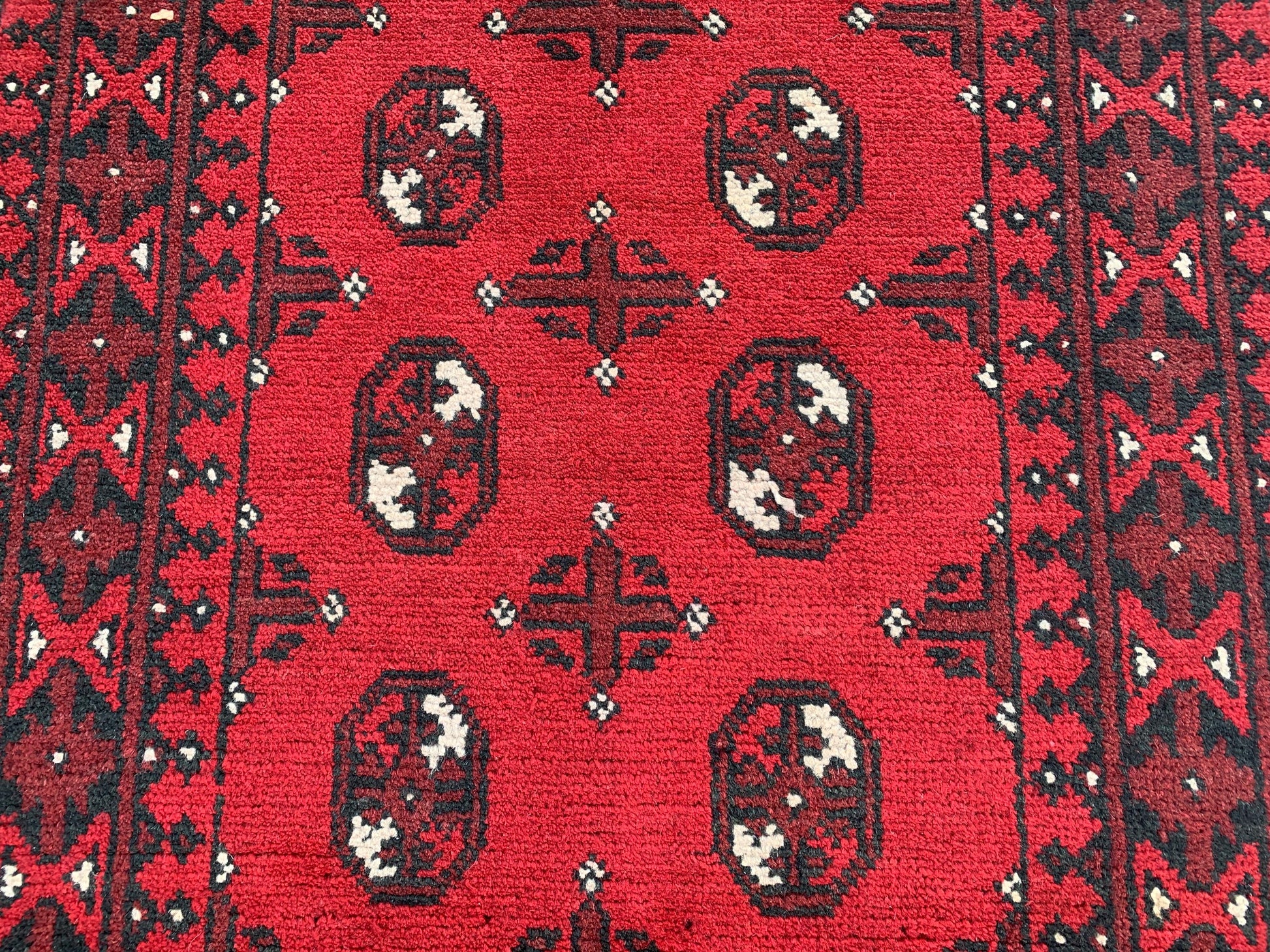 3x9 Red Aqcha Runner Rug Handmade Afghan Rug, Mowri design Aqcha Rug, Oriental Wool Rug High Pile Rug Hallway Runner Rug Kitchen Runner Rug.