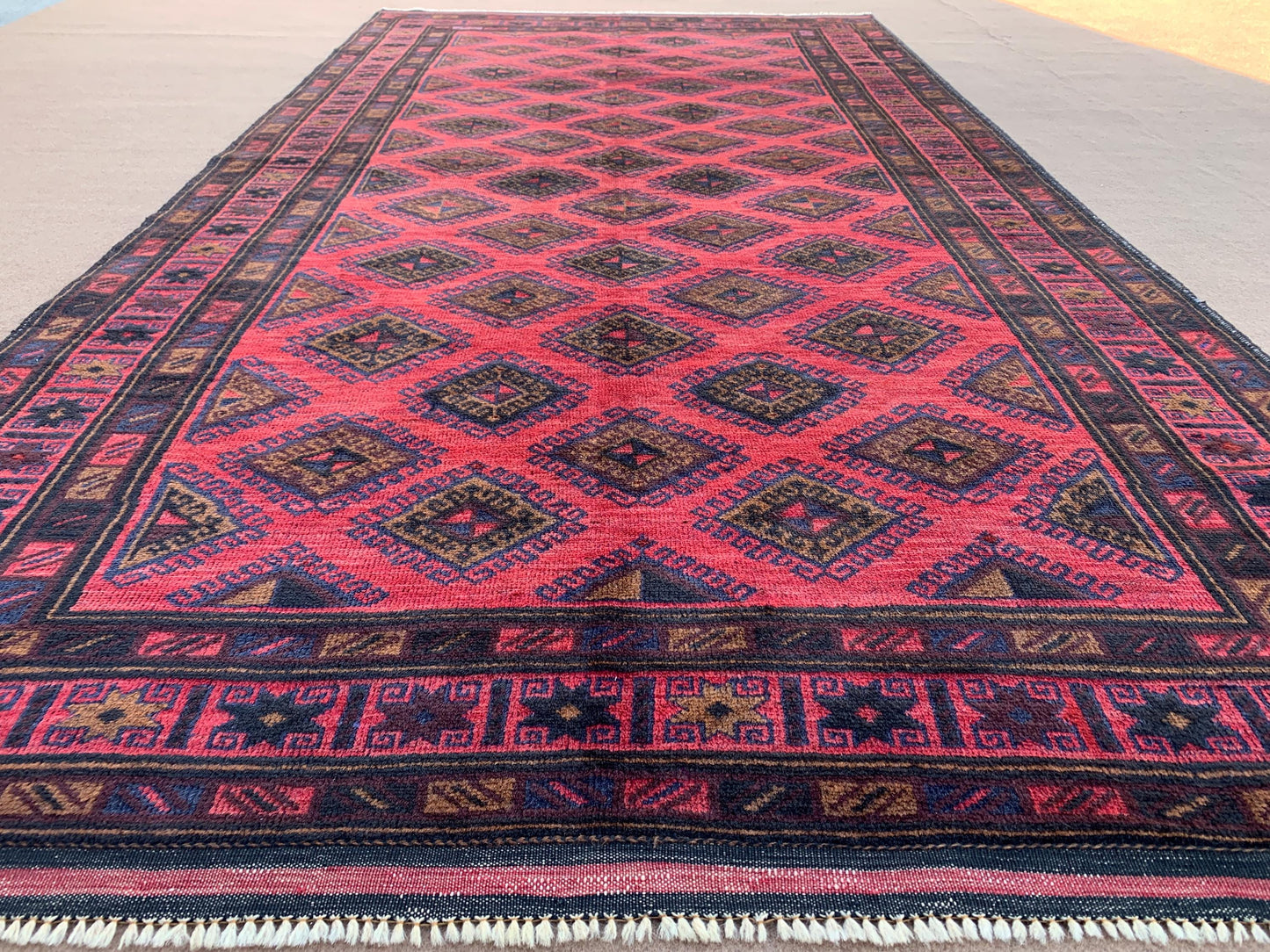 Vintage Rug 4x9 ft Handmade Afghan Rug, Herati Baluchi Rug Tribal Wool Area Rug Oriental Antique Rug Soft Pile Rug Stair Treads Bedroom Rug.