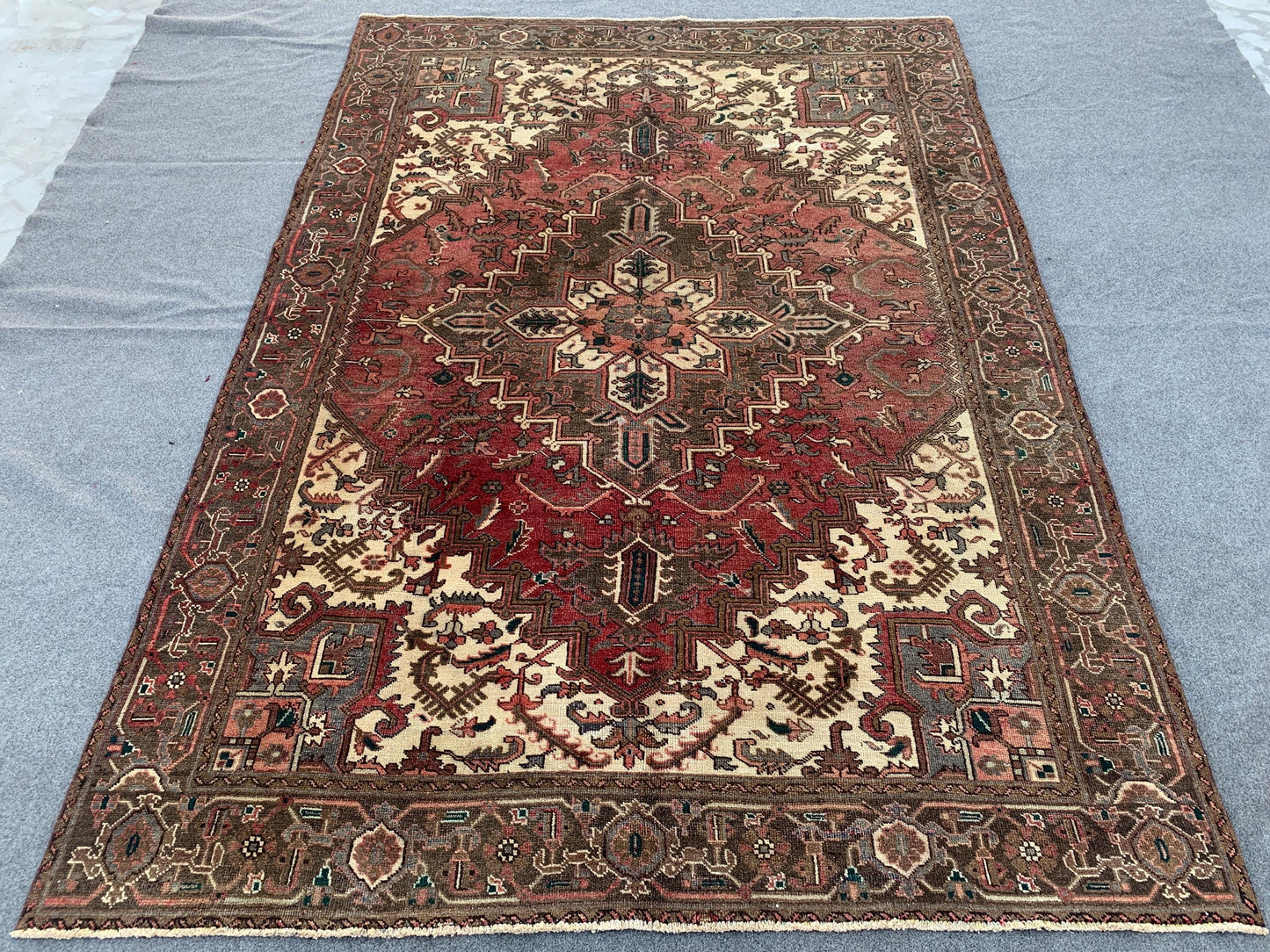 Antique Tabriz Rug 7x10 ft Handmade Afghan Rug Vintage Tabriz Rug Oriental Wool Rug Tribal Turkmen Rug High Pile Rug Bedroom Living Room Rug