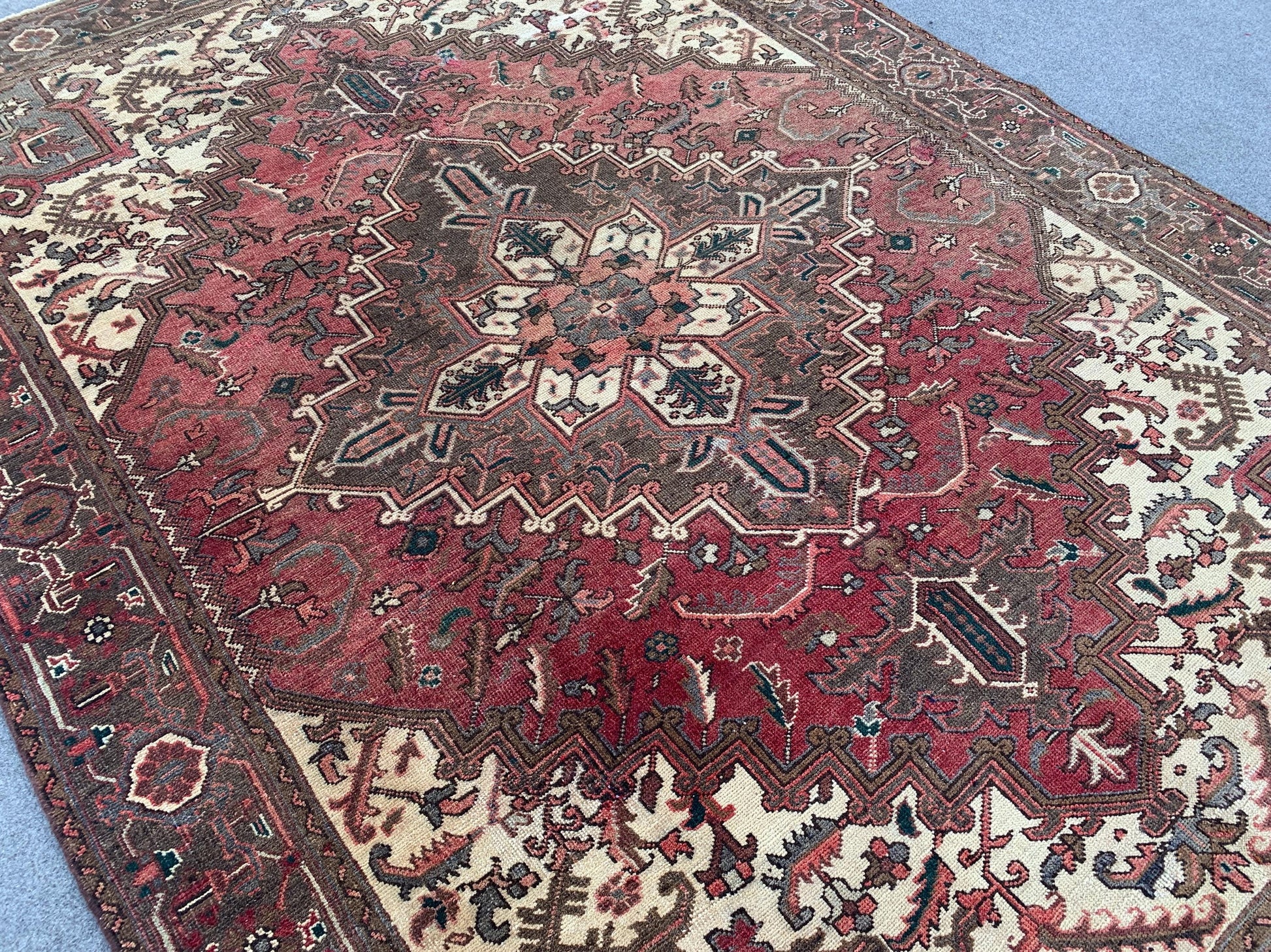 Antique Tabriz Rug 7x10 ft Handmade Afghan Rug Vintage Tabriz Rug Oriental Wool Rug Tribal Turkmen Rug High Pile Rug Bedroom Living Room Rug