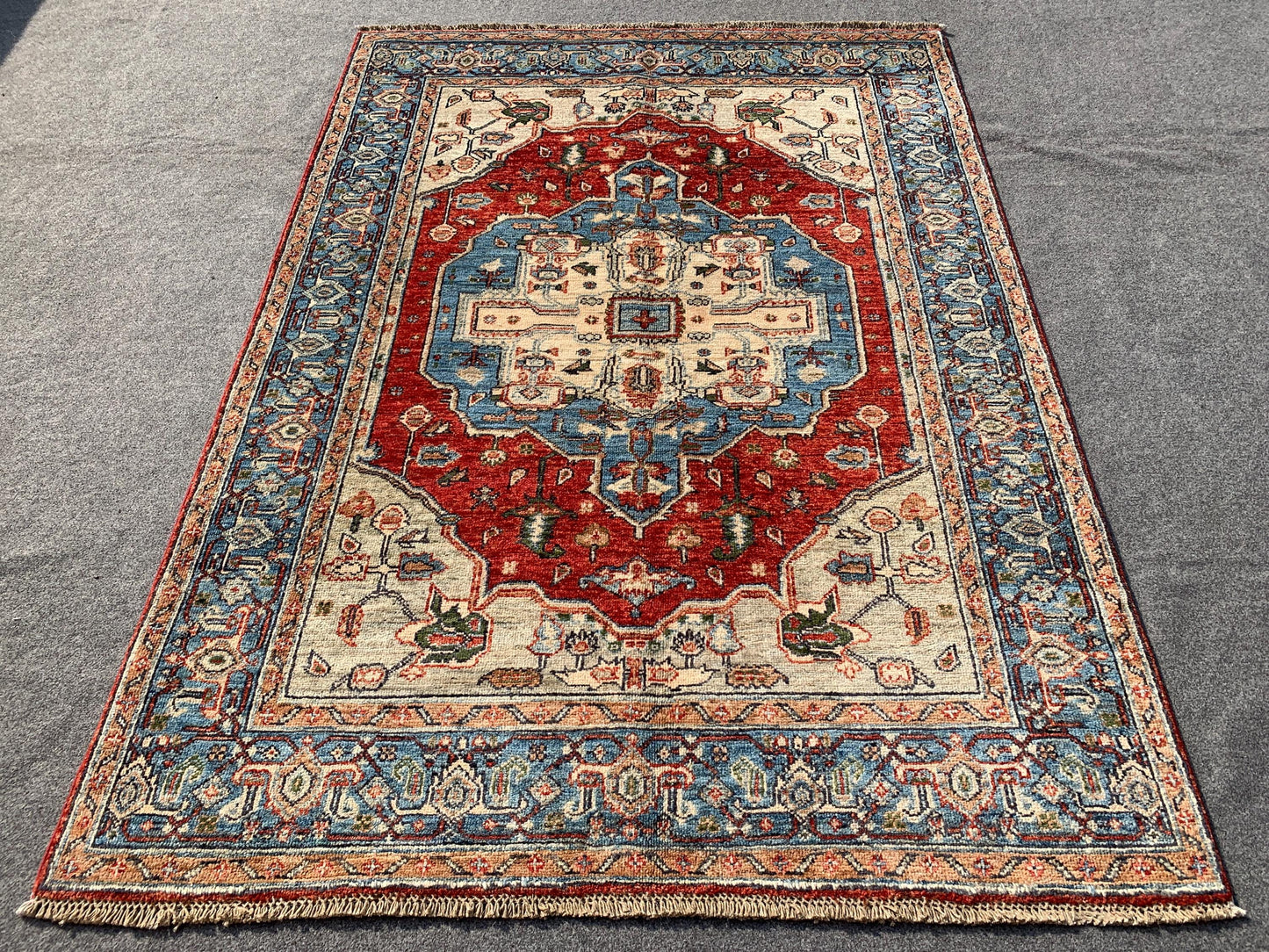 Harez Rug 4x6 ft Afghan Handmade Wool Rug Natural dyes Rug, Geometric Rug Home Decor Rug Oriental Area Rug Entryway Rug Kitchen Bedroom Rug.