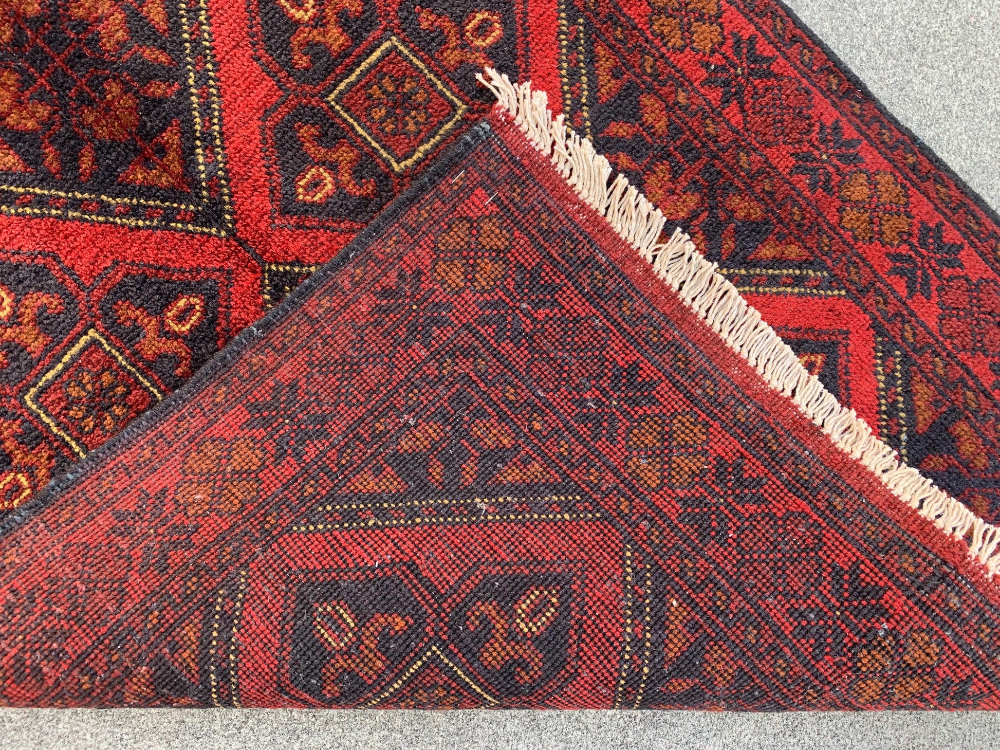 Vintage Bukhara Rug 3x4 ft Handmade Afghan Rug Khal Muhammadi design Geometric Rug Oriental Wool Area Rug Tribal Rug Bedroom Rug Kitchen Rug