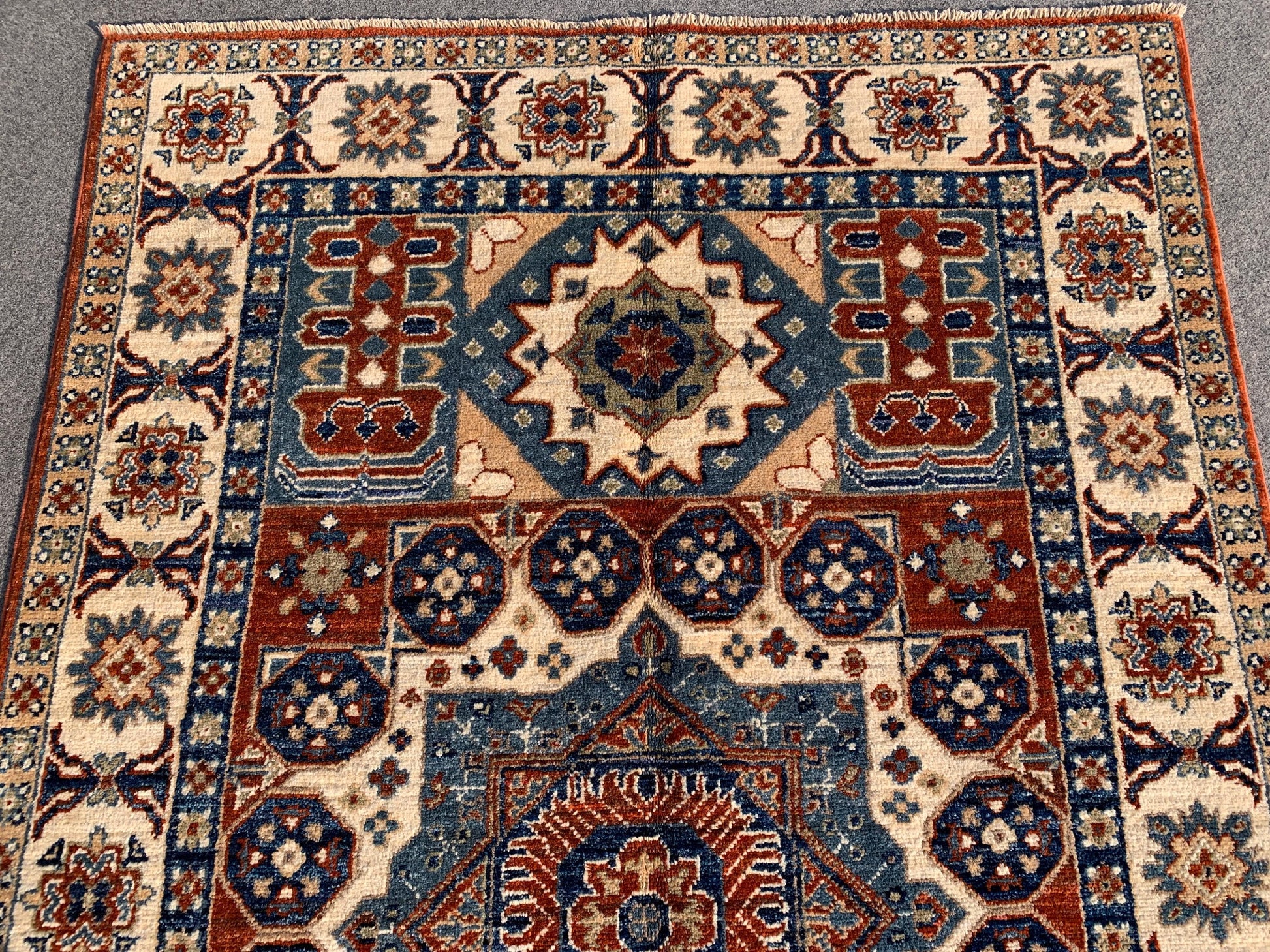 Afghan Handmade Rug, 4x6 ft Mamluk Geometric Rug, Traditional Turkmen Rug, Natural dyes Rug, Oriental Wool Rug, Living Room Rug Bedroom Rug.