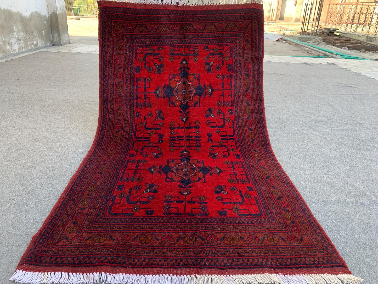 Handmade Afghan Rug Vintage Bukhara Rug 3x4 ft Khal Muhammadi design Bukhara Rug, Tribal Wool Area Rug Oriental Rug Kitchen Rug Bedroom Rug.