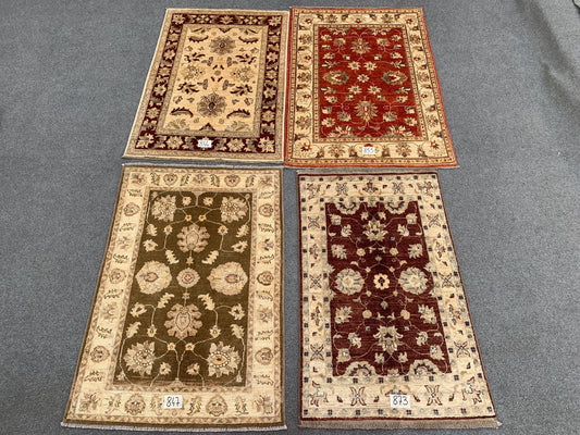 Whole Sale 3x4 ft Handmade Afghan Wool Rug Floral Chobi Rug, Natural dyes Rug Turkmen Traditional Rug Rugs for Kitchen Bedroom Entryway Rug.