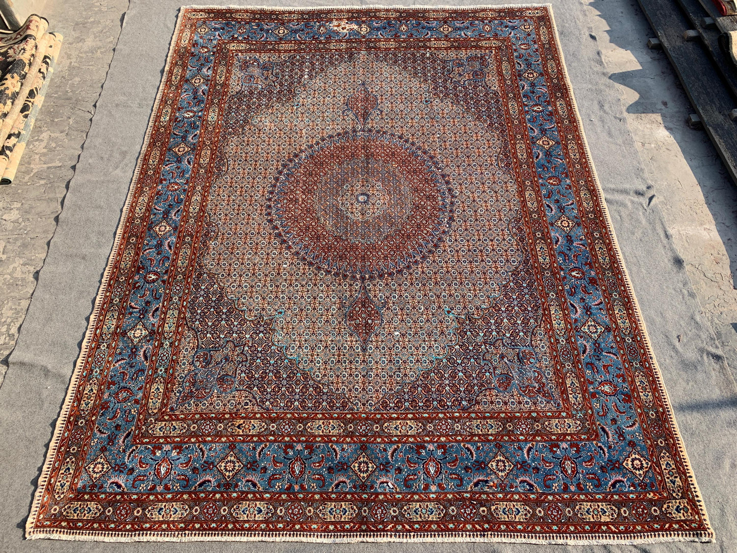 10x13 ft Large Turkish Heriz design Rug Handmade Afghan Wool Rug, Top Quality Heriz Rug Turkmen Medallion Rug, Living Room Dining Table Rug.