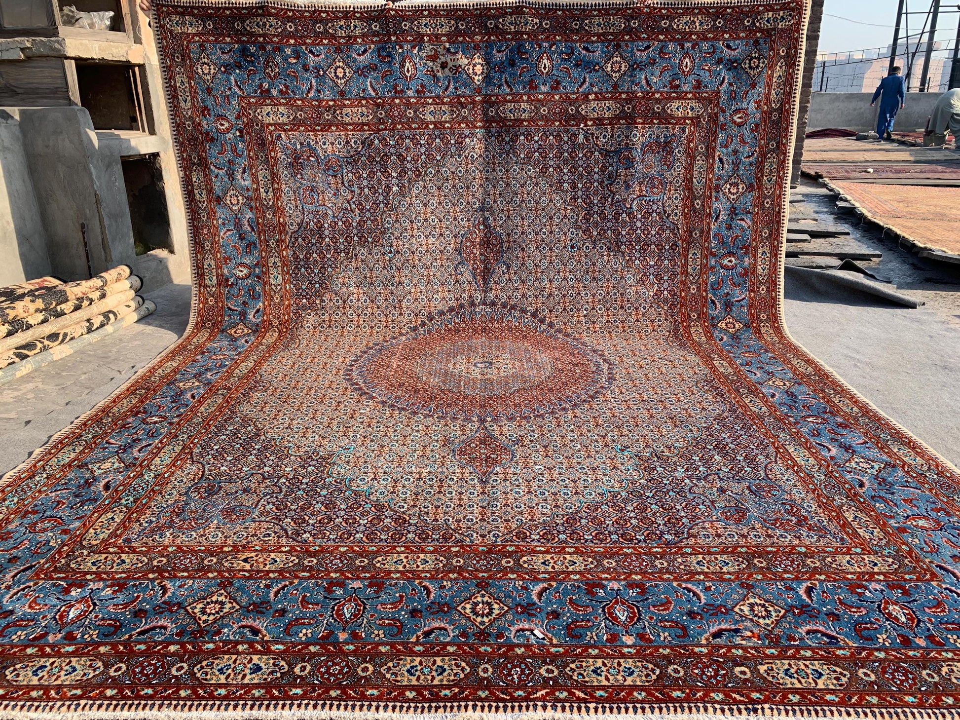 10x13 ft Large Turkish Heriz design Rug Handmade Afghan Wool Rug, Top Quality Heriz Rug Turkmen Medallion Rug, Living Room Dining Table Rug.