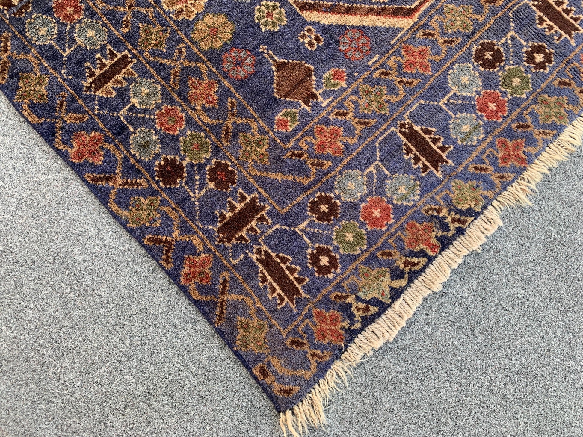 Vintage Floral Rug 4x6 ft Handmade Afghan Rug, Herati Baluchi Rug, Geometric Rug Oriental Wool Rug, Tribal Antique Rug Entryway Bedroom Rug.