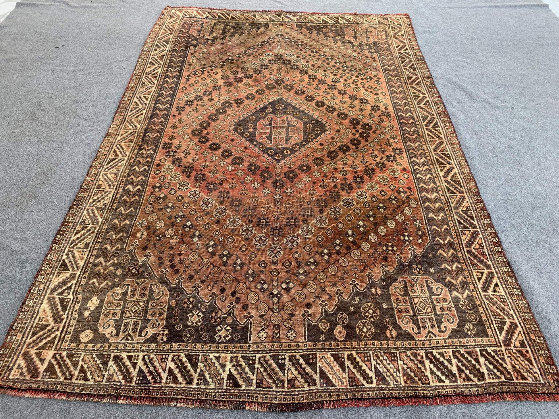 5x8 ft Vintage Afghan Rug Handmade Woo Rug, Geometric Floral Rug, Oriental Rug Tribal Antique Rug Collectors Piece Rug Entryway Bedroom Rug.