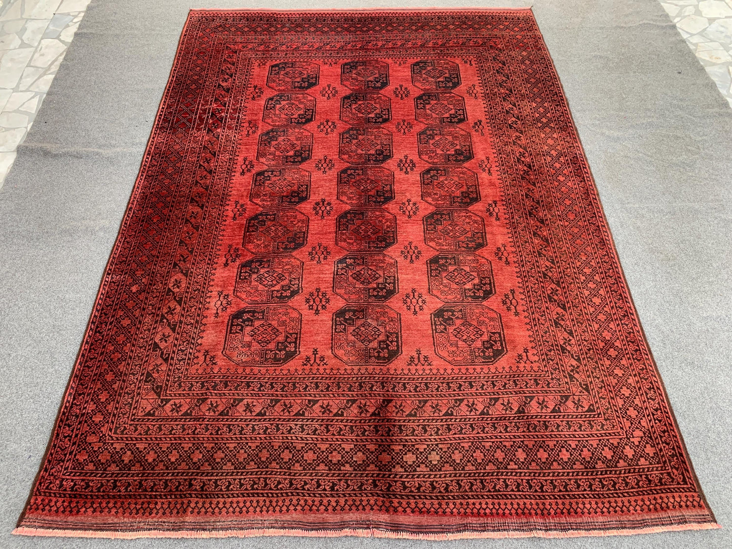 Antique Tekke Rug 7x10 ft Handmade Afghan Rug, Turkmen Tekke Ersari Rug, Tribal Wool Rug, Oriental Vintage Rug, Bedroom Rug Living Room Rug.