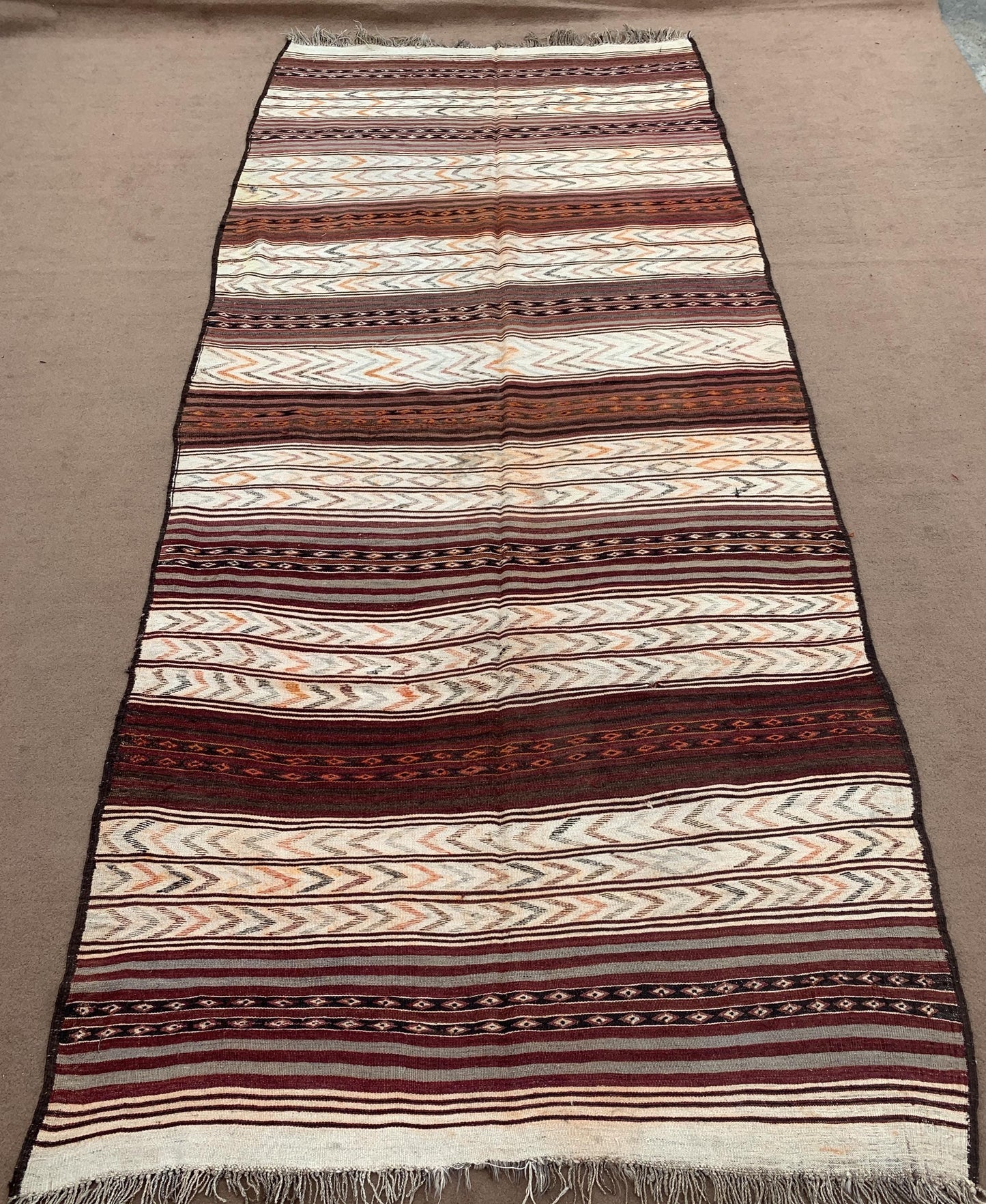 Vintage Runner Kilim Rug 5x12 ft Handmade Wool Kilim Rug Flatweave Kilim Rug Striped design Runner Rug Tribal Afghan Rug Hallway Runner Rug.