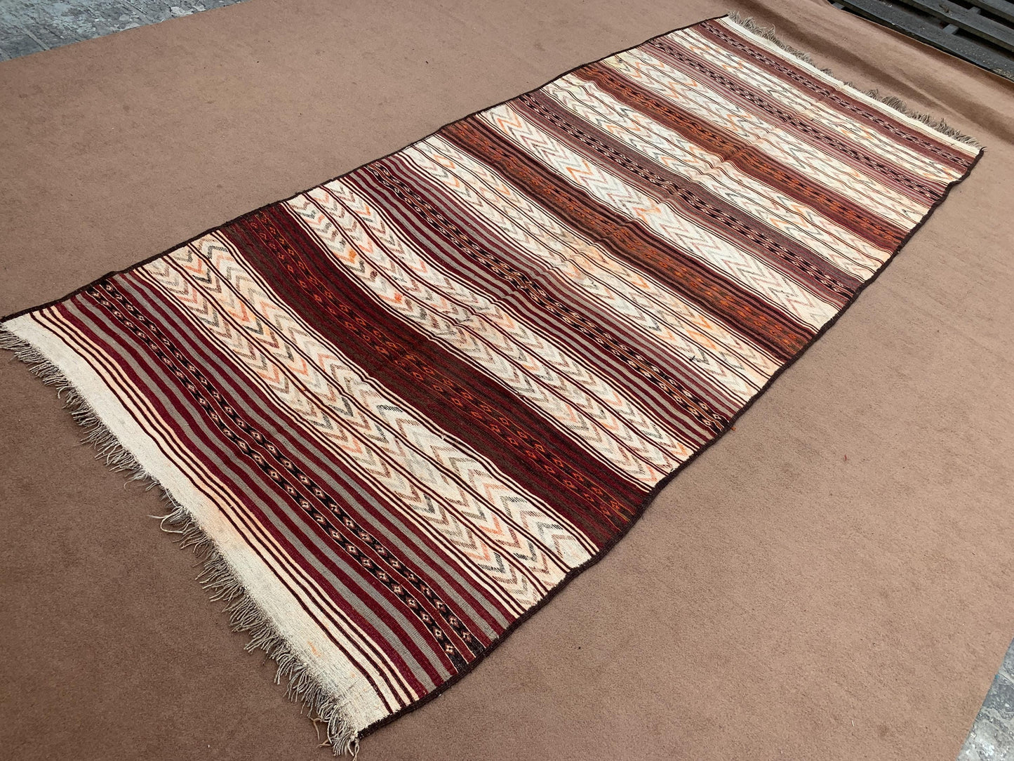 Vintage Runner Kilim Rug 5x12 ft Handmade Wool Kilim Rug Flatweave Kilim Rug Striped design Runner Rug Tribal Afghan Rug Hallway Runner Rug.