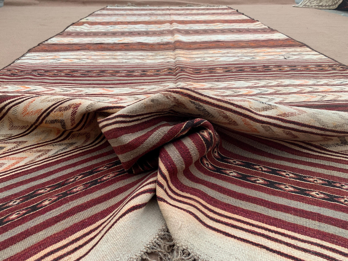 Vintage Runner Kilim Rug 5x12 ft Handmade Wool Kilim Rug Flatweave Kilim Rug Striped design Runner Rug Tribal Afghan Rug Hallway Runner Rug.