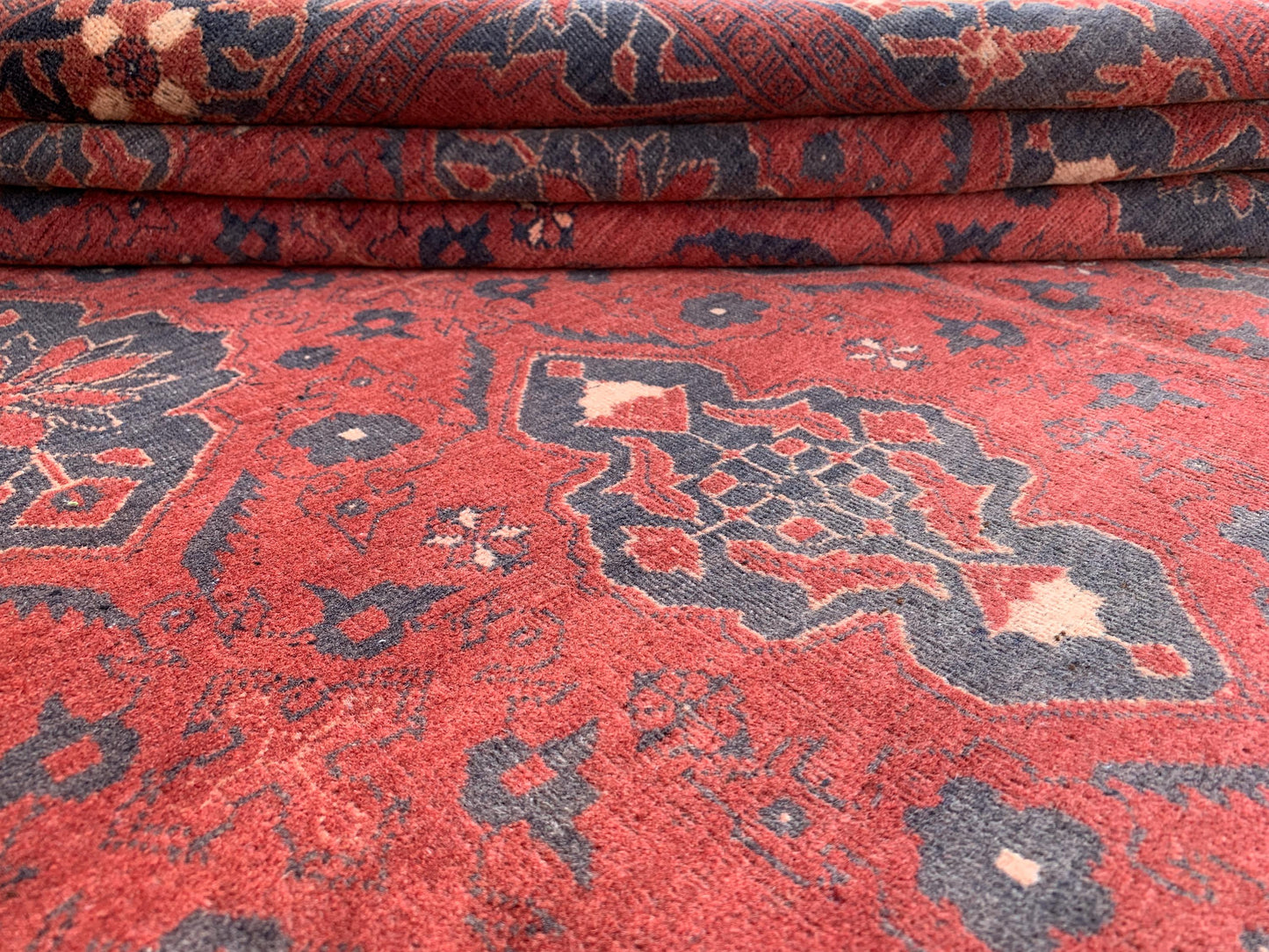 Vintage Red Rug 6x9 ft Handmade Afghan Wool Rug, Antique Bukhara Rug Tribal Turkmen Rug Oriental Floral Rug Bedroom Rug Living Room Rug etc.