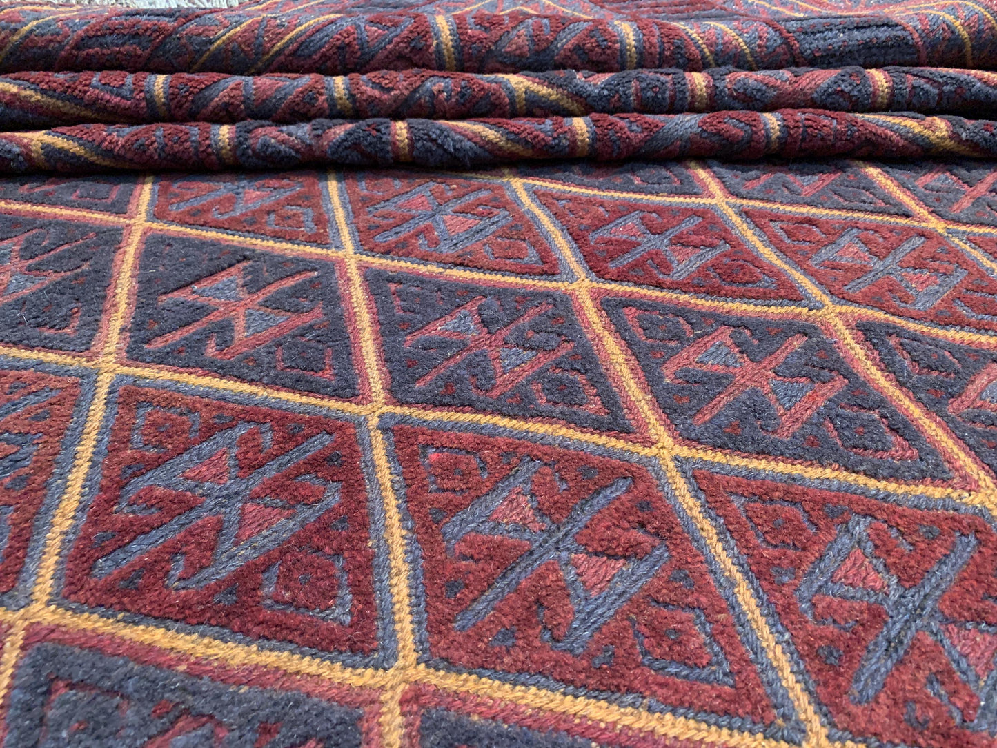 Vintage Kilim Rug 7x9 ft Hand Knotted Afghan Wool Rug Geometric Kilim Rug Antique Mashwani Kilim Rug Tribal Oriental Rug Kitchen Bedroom Rug