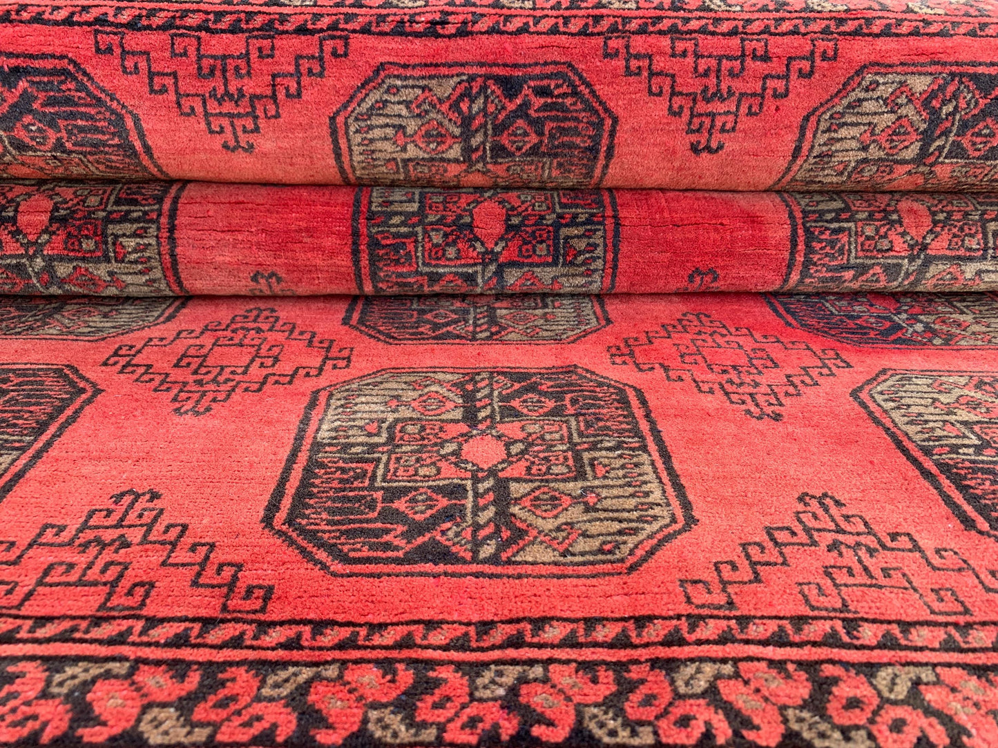 1960s Antique Tekke Rug 4x8 ft Handmade Afghan Wool Rug Turkmen Ersari design Rug Oriental Vintage Rug Entryway Bedroom Rug Living Room Rug.