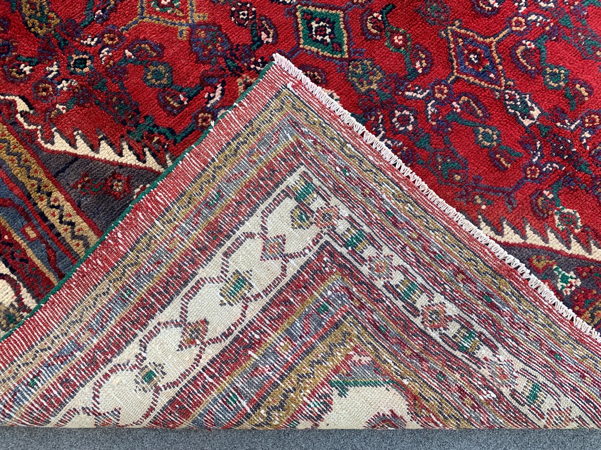 Vintage Afghan Rug 7X10 ft Collectors Piece Rug Handmade Wool Area Rug Floral Geometric Rug Antique Turkmen Rug Bedroom Rug Living Room Rug.