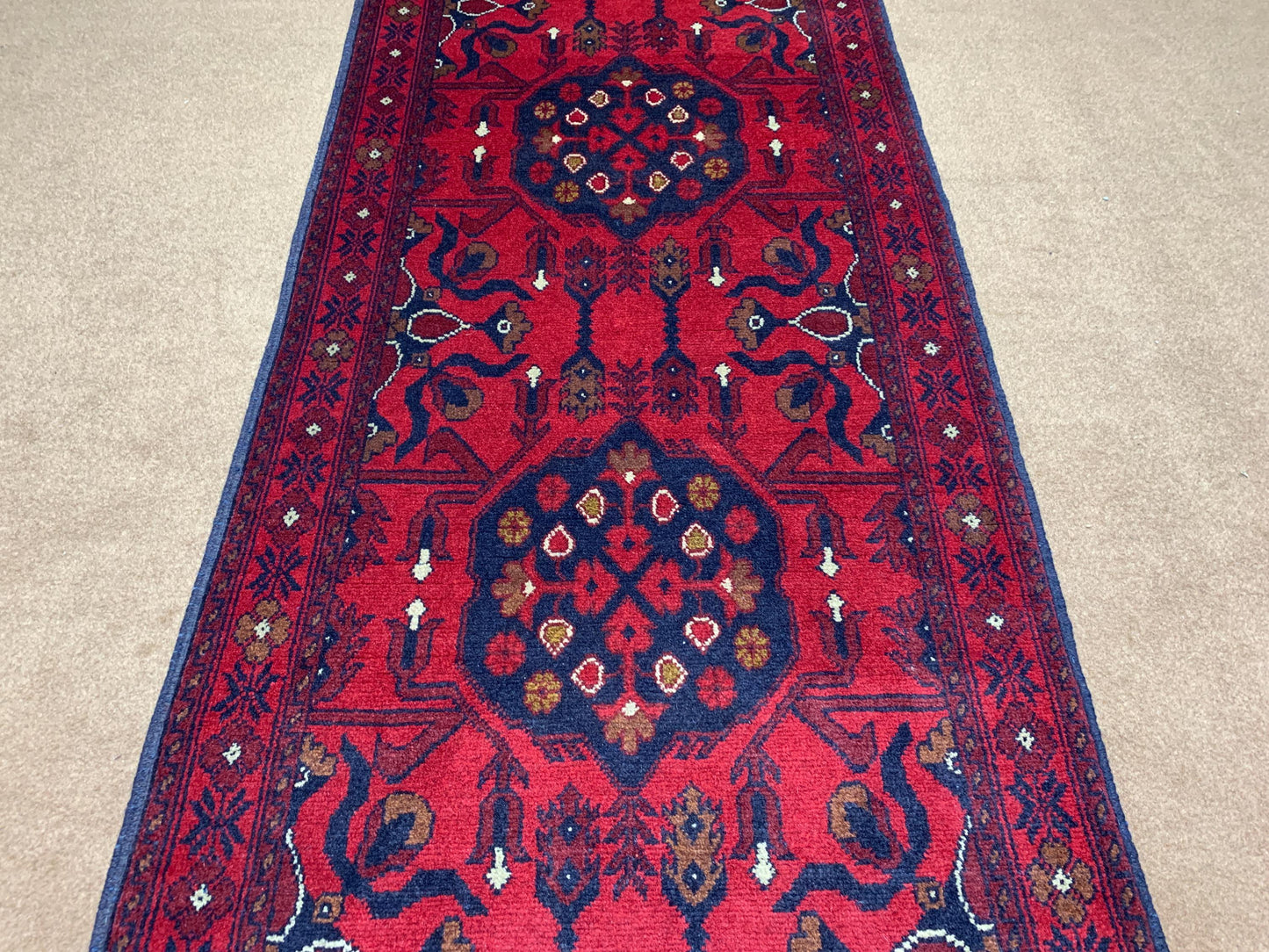 Bukhara Runner Rug 3x10 ft Handmade Afghan Wool Rug, Red Bukhara Floral Rug Oriental Turkmen Rug Khal Mukhammadi Rug Hallway Runner Rug etc.