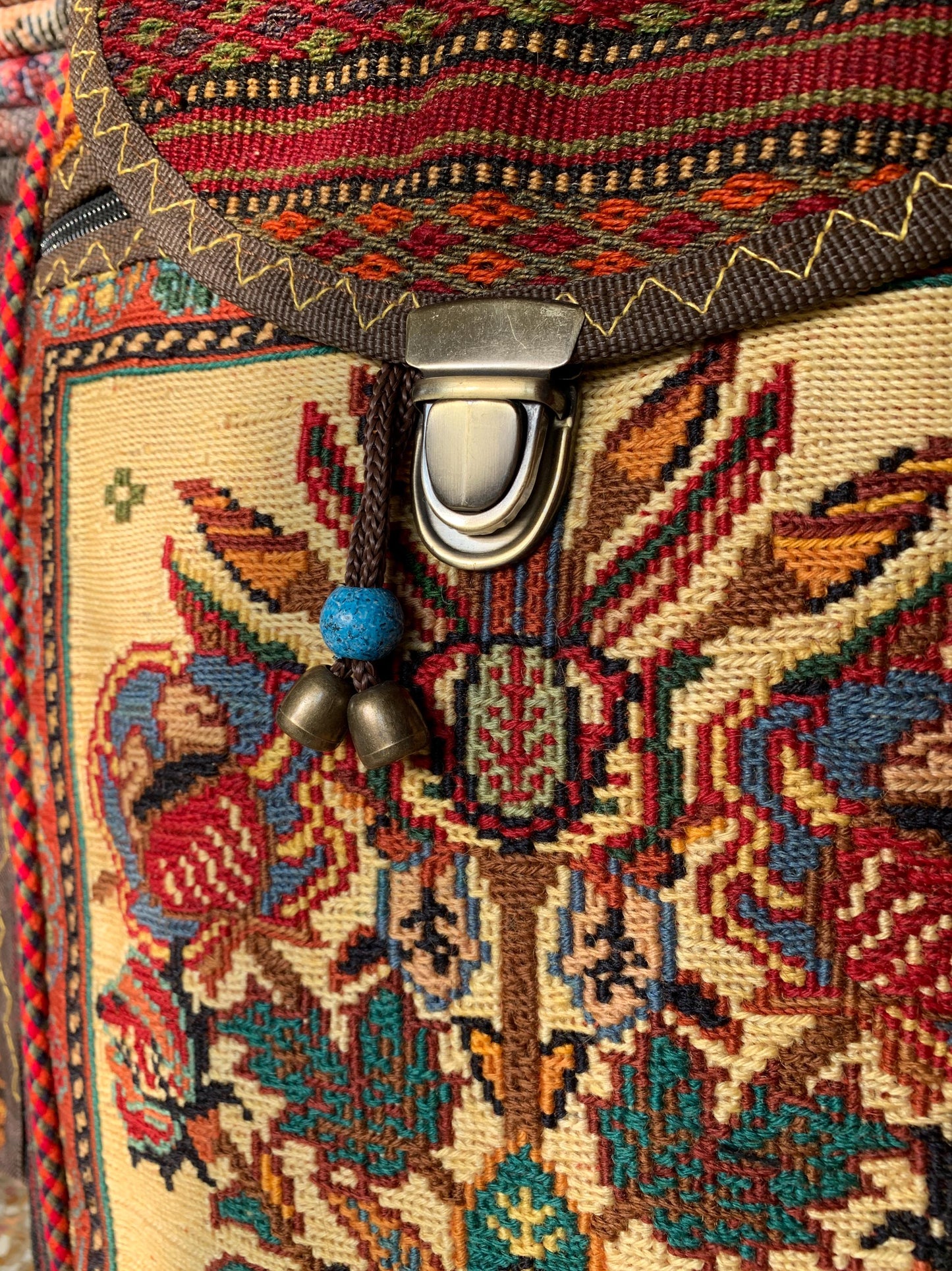 Vintage Afghan Backpack Handmade Kilim Bag, Kilim Backpack Rug Kilim Knapsack Rug, 0.8 x 1.4 ft bag, Pack, Backpack Travel Bag Kilim Rug.