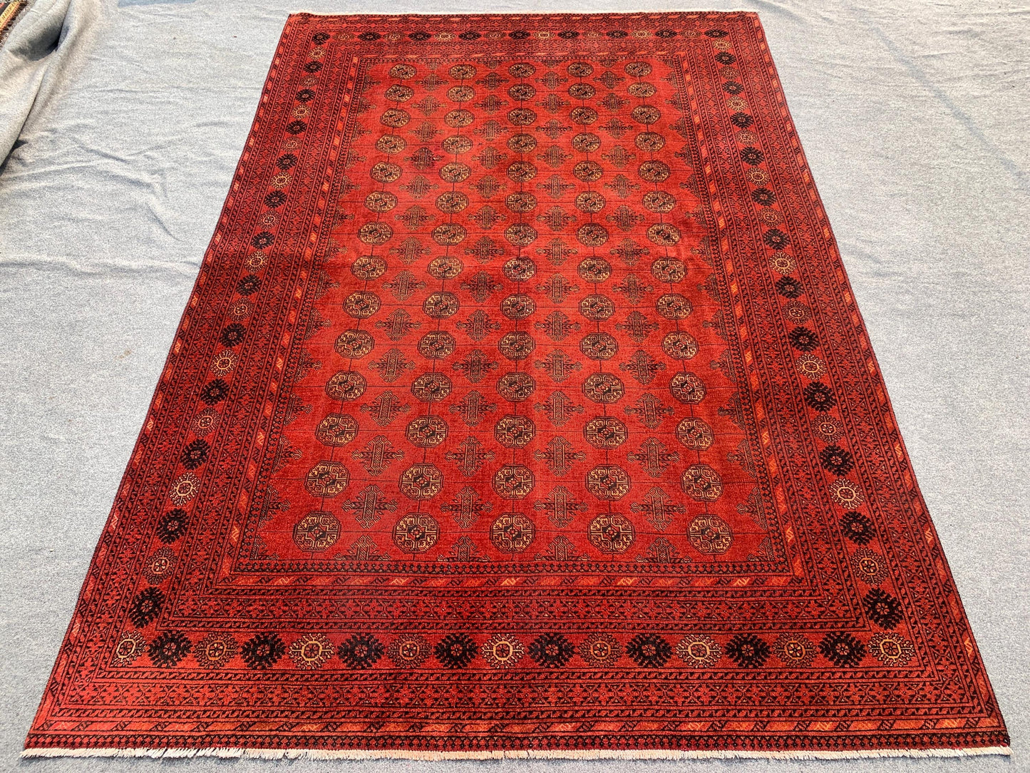 Antique Ersari Rug 6x9 ft Handmade Afghan Wool Rug, Mowri design Rug Oriental Turkmen Rug, Vintage Low Pile Rug Bedroom Rug Living Room Rug.