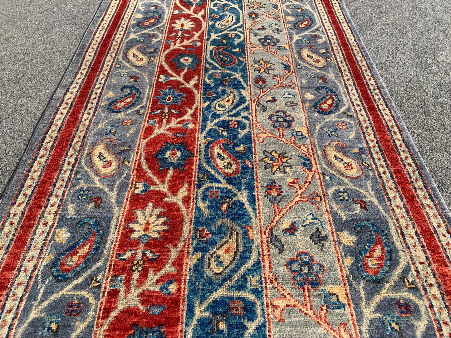 Afghan Chobi Rug 3x5 ft Handmade Wool Rug, Shawl Striped Rug, Floral Chobi Rug, Natural dyes Rug, Turkmen Area Rug Entryway Rug Bedroom Rug.