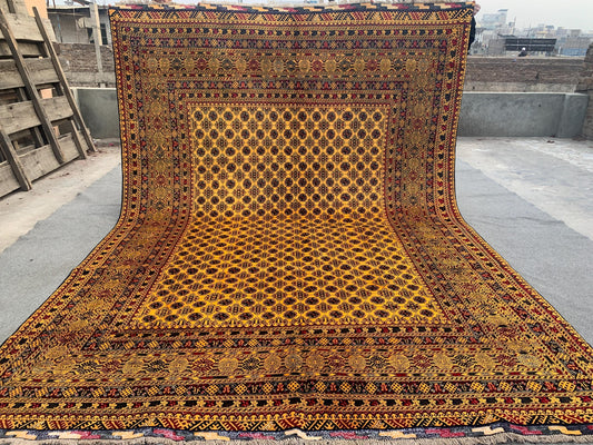 Large Mowri Rug 8x11 ft 100%Handmade Afghan Wool Rug, Yellow Afghan Rug, Home Decor Rug, Good Quality Rug, Living Room Rug Famous House Rug.