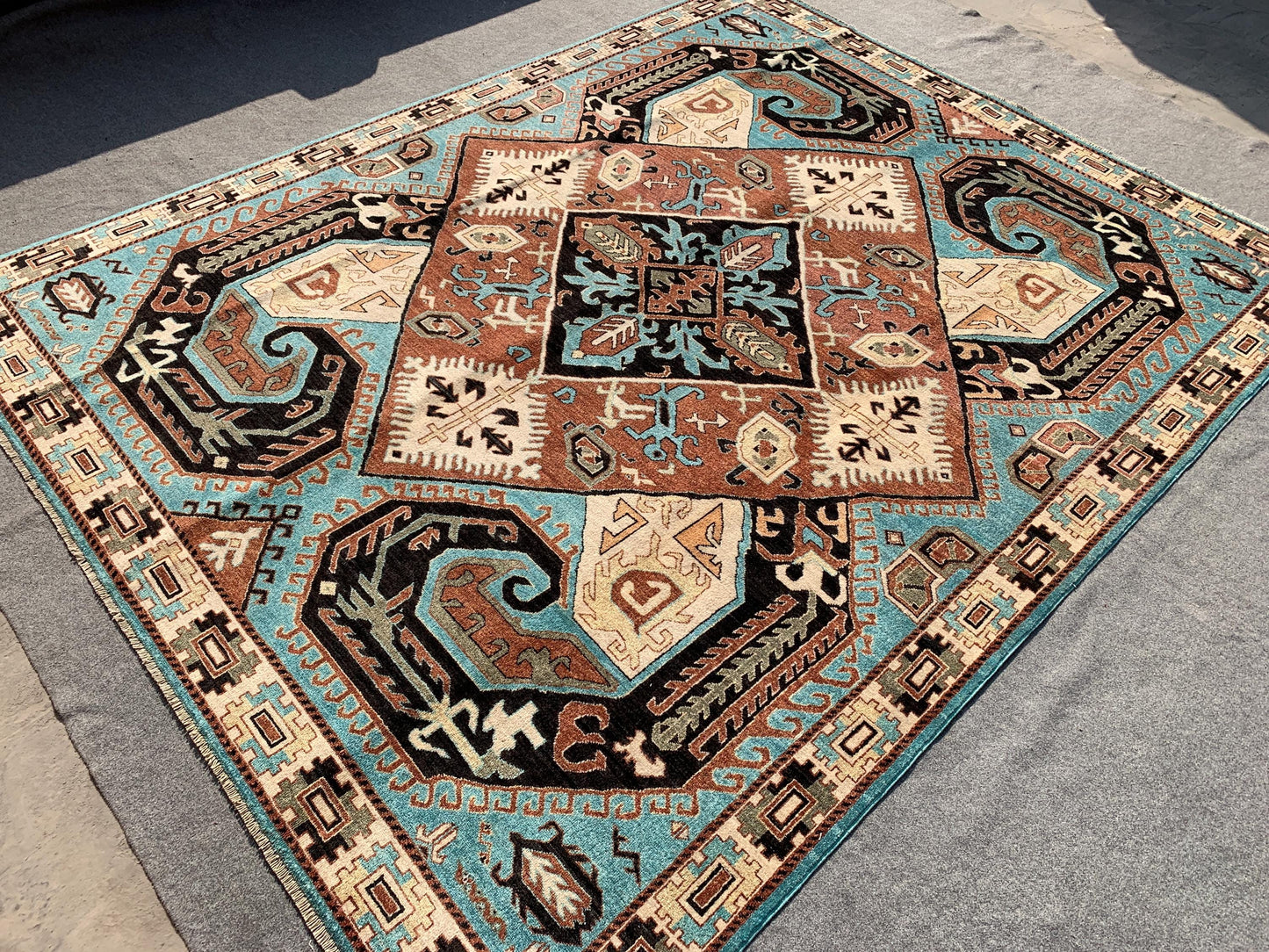 8x10 ft Large Sultani Rug Afghan Handmade Wool Rug, Geometric Area Rug Natural dyes Rug, Famous Turkmen Rug, Home Decor Rug Living Room Rug.