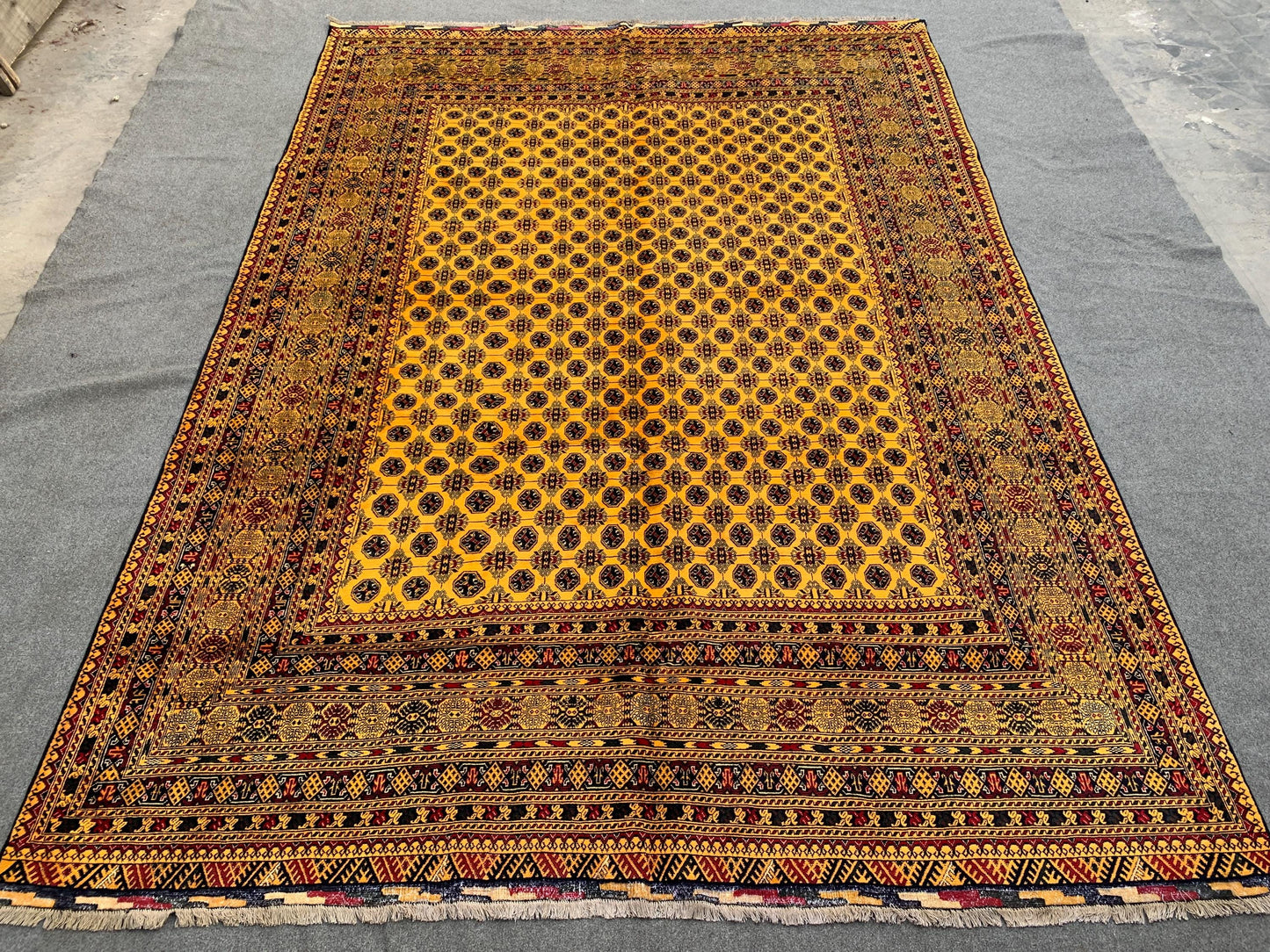 8x11 ft Large Rug Yellow Mowri design Rug, Afghan Handmade Wool Rug, Home Decor Rug, Good Quality Rug, Living Room Rug, Famous House Rug.