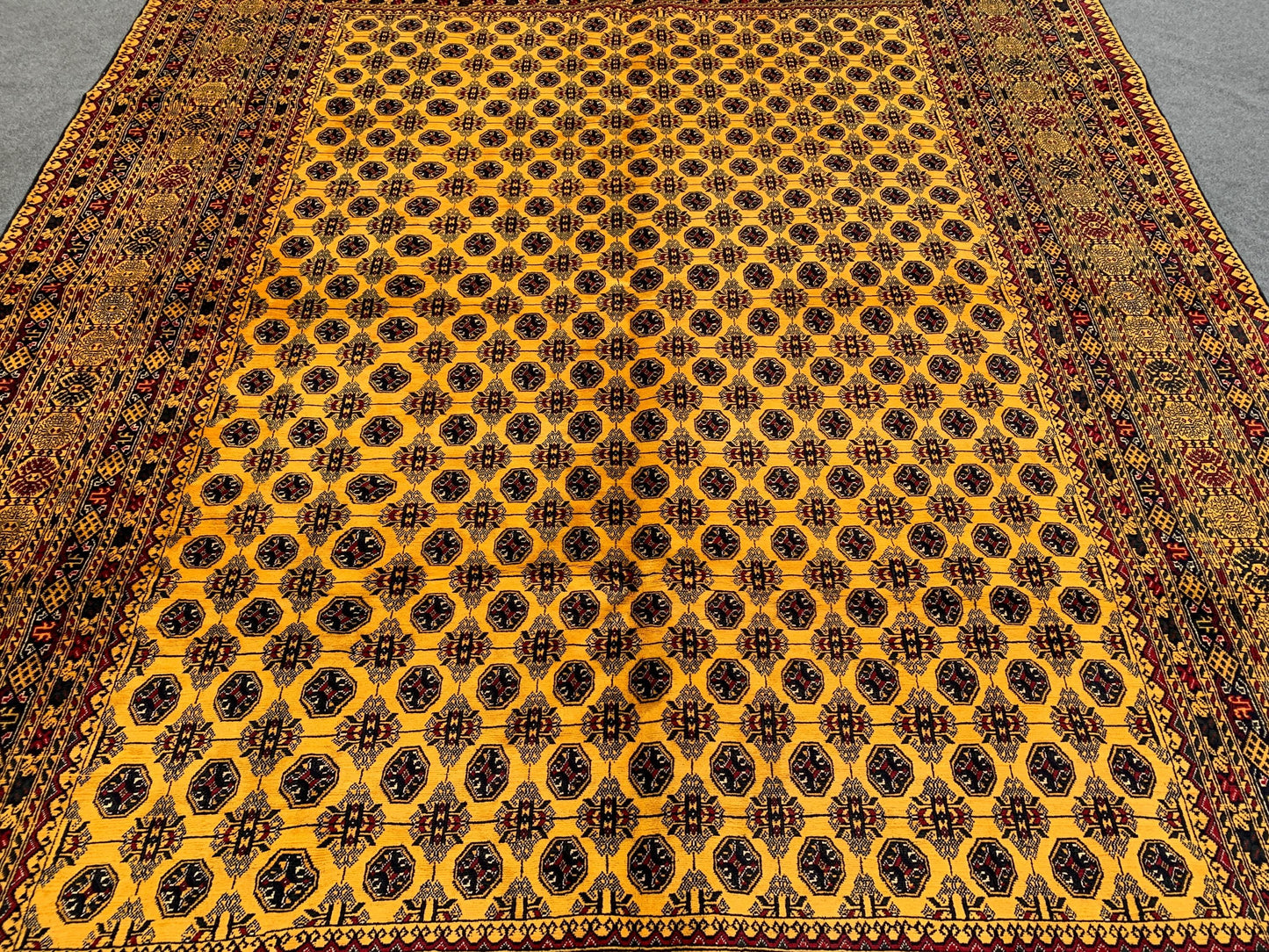 8x11 ft Large Rug Yellow Mowri design Rug, Afghan Handmade Wool Rug, Home Decor Rug, Good Quality Rug, Living Room Rug, Famous House Rug.