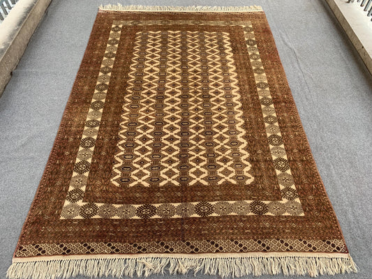 6x9 ft Vintage Ersari Rug Handmade Wool Rug Antique Afghan Rug Mowri design Rug Tribal Turkmen Rug Soft Pile Rug Home Decor Living Room Rug.