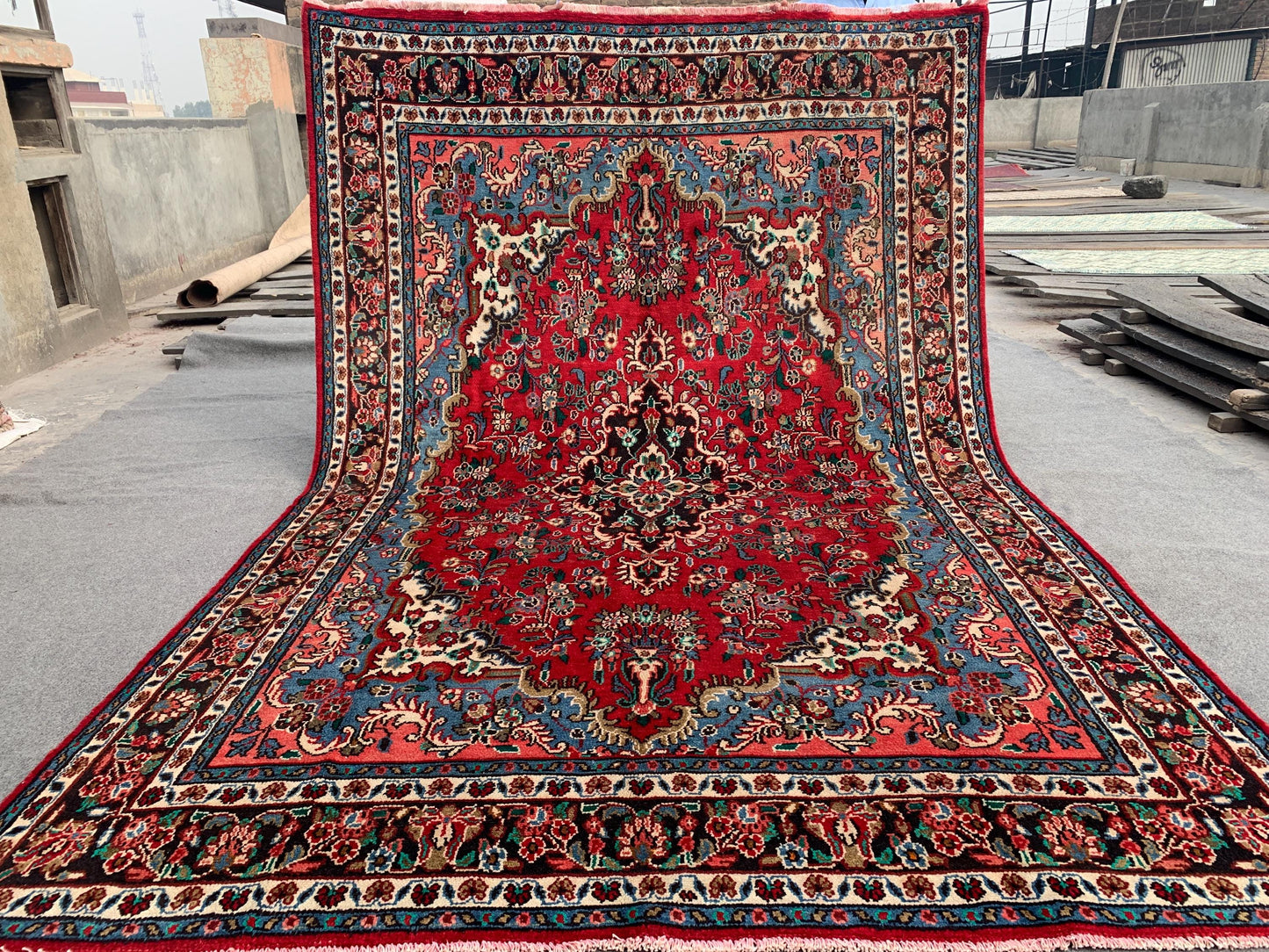 Turkish design Rug 7x10 ft Vintage Floral Rug, Afghan Handmade Wool Rug Turkmen Tribal Rug Oriental Antique Rug Living Room Rug Bedroom Rug.