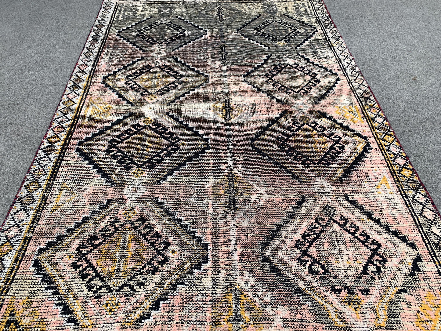 4x7 ft Afghan Handmade Wool Geometric Rug