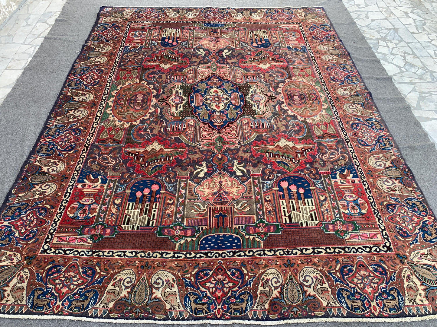 10x13 ft Afghan Antique Handmade Wool Area Rug