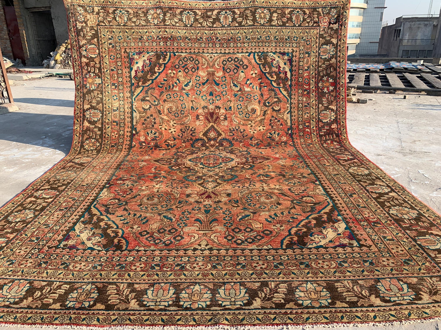 10x13 Antique Handmade Afghan Wool Caucasian design Rug