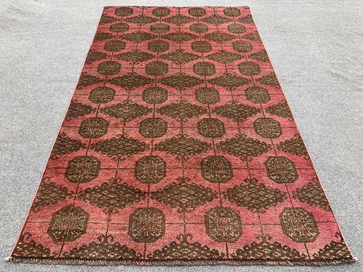 Antique Mowri design Rug 4x6 ft Handmade Afghan Wool Rug, One of a kind Rug Turkmen Tribal Rug Oriental Vintage Rug Bedroom Rug Kitchen Rug.