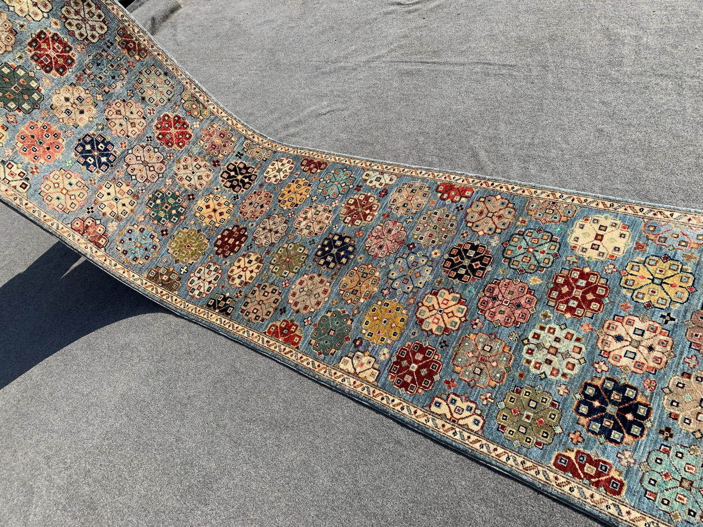 Runner Afghan Rug 3x10 ft Handmade Turkmen Rug, Floral design Chobi Rug, Oriental Wool Rug, Natural dyes Rug Kitchen Rug Hallway Runner Rug.