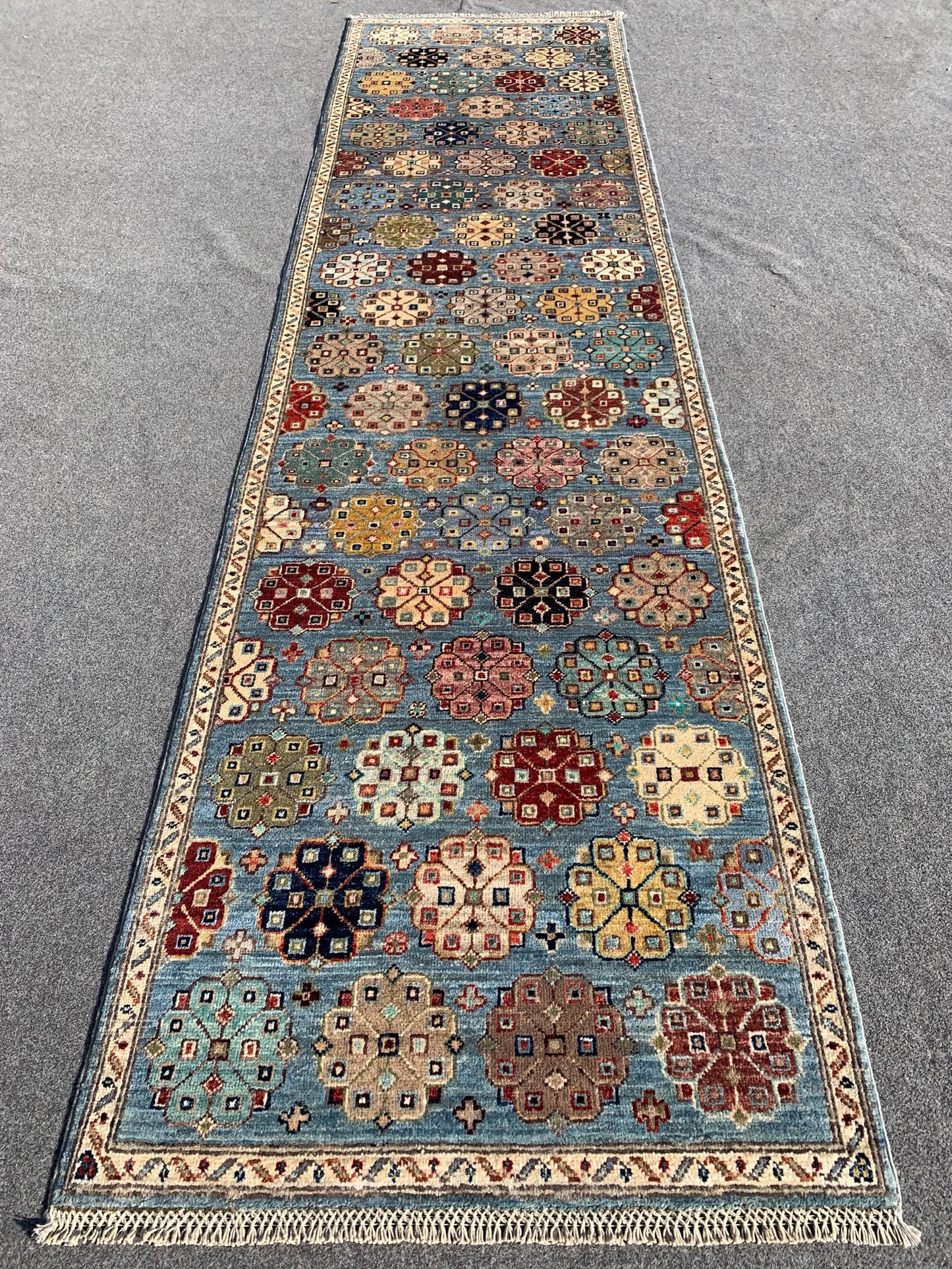 Runner Afghan Rug 3x10 ft Handmade Turkmen Rug, Floral design Chobi Rug, Oriental Wool Rug, Natural dyes Rug Kitchen Rug Hallway Runner Rug.