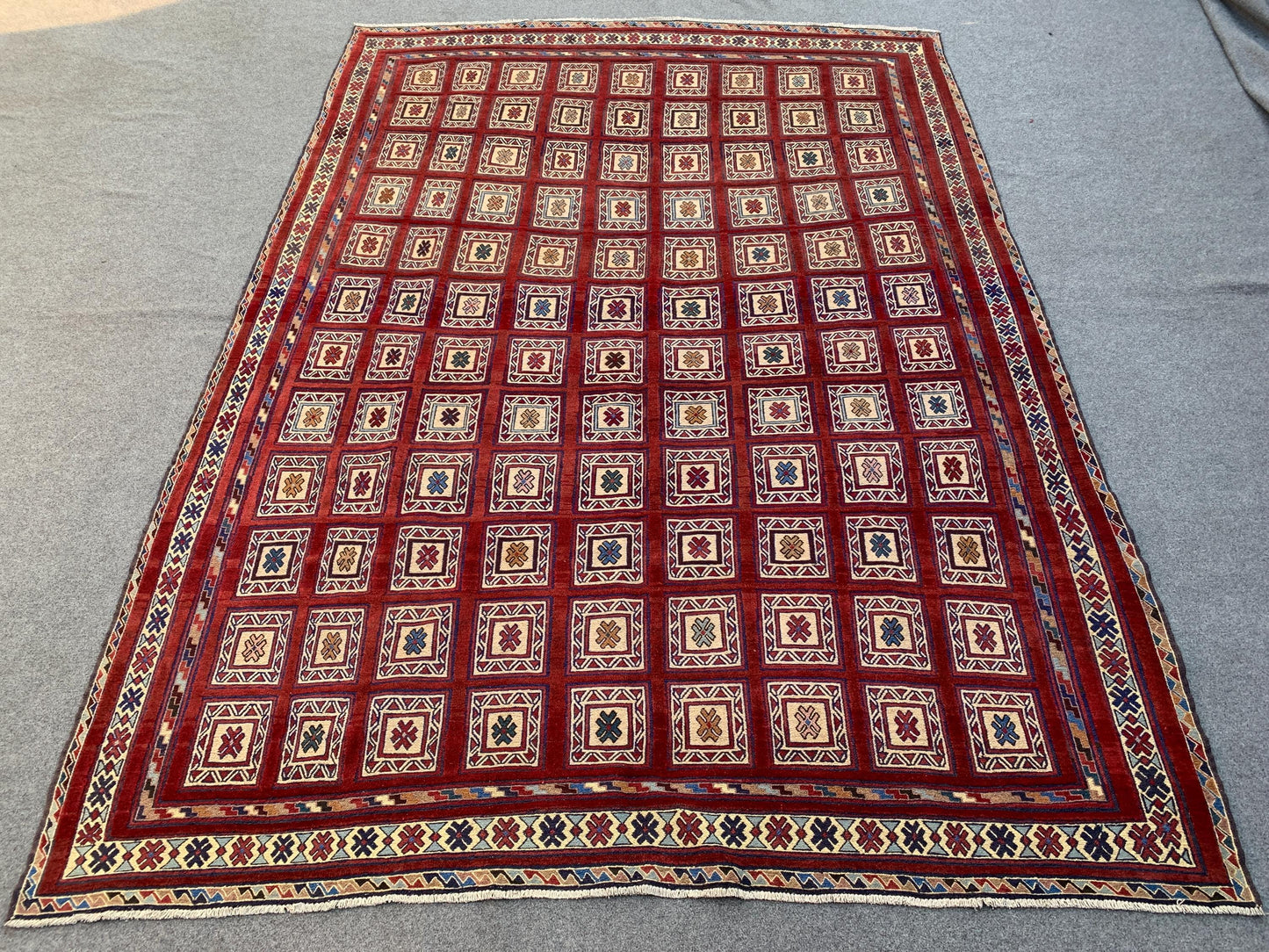 Vintage Berjesta Kilim Rug 7x9 ft Handmade Afghan Wool Kilim Rug,