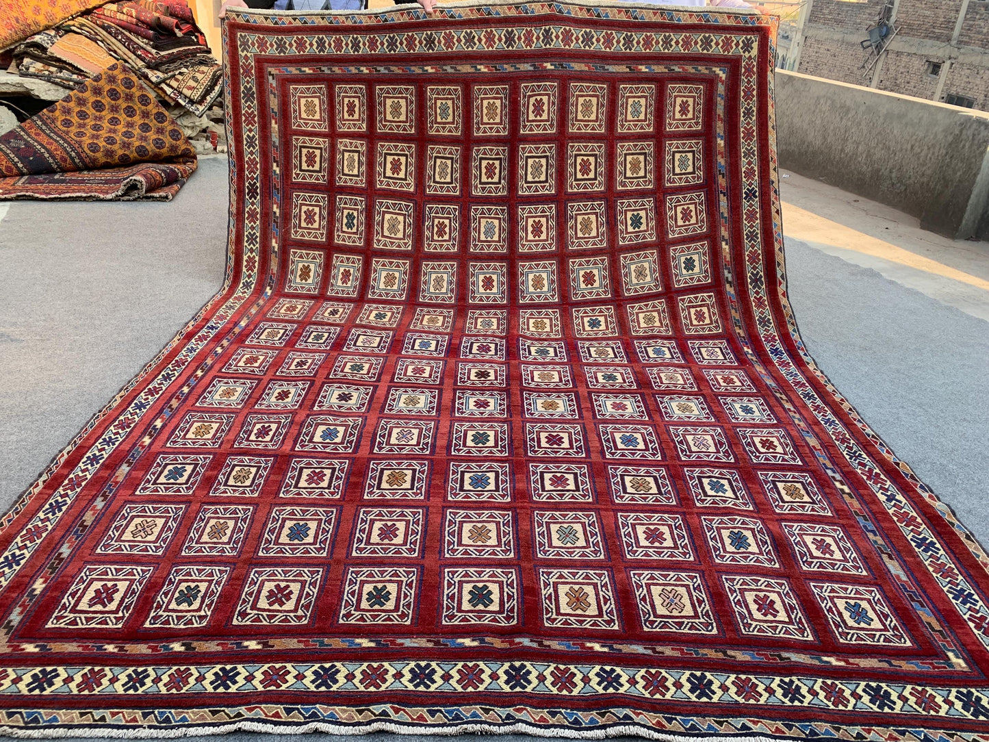 Vintage Berjesta Kilim Rug 7x9 ft Handmade Afghan Wool Kilim Rug,