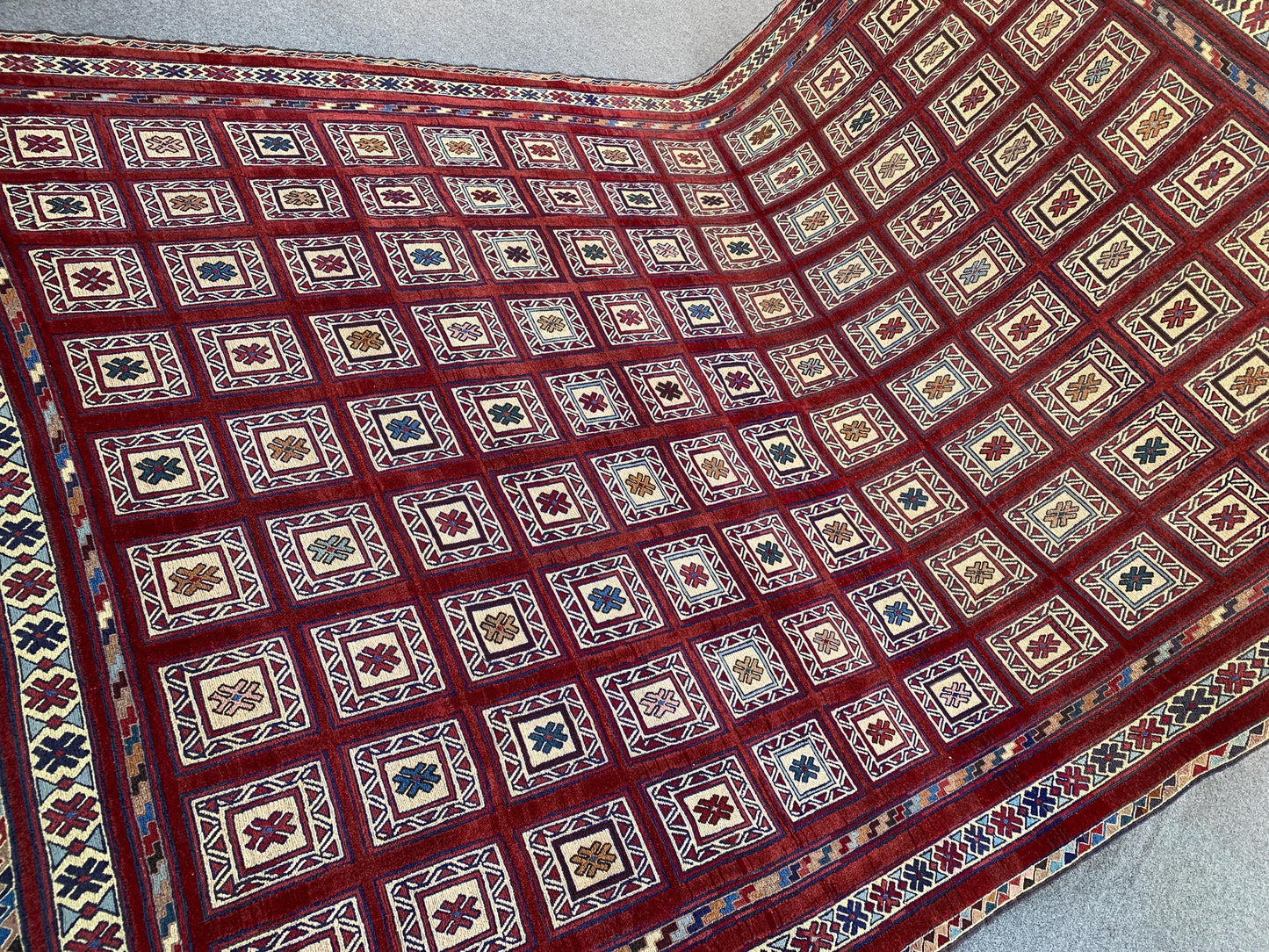 Vintage Berjesta Kilim Rug 7x9 ft Handmade Afghan Wool Kilim Rug,