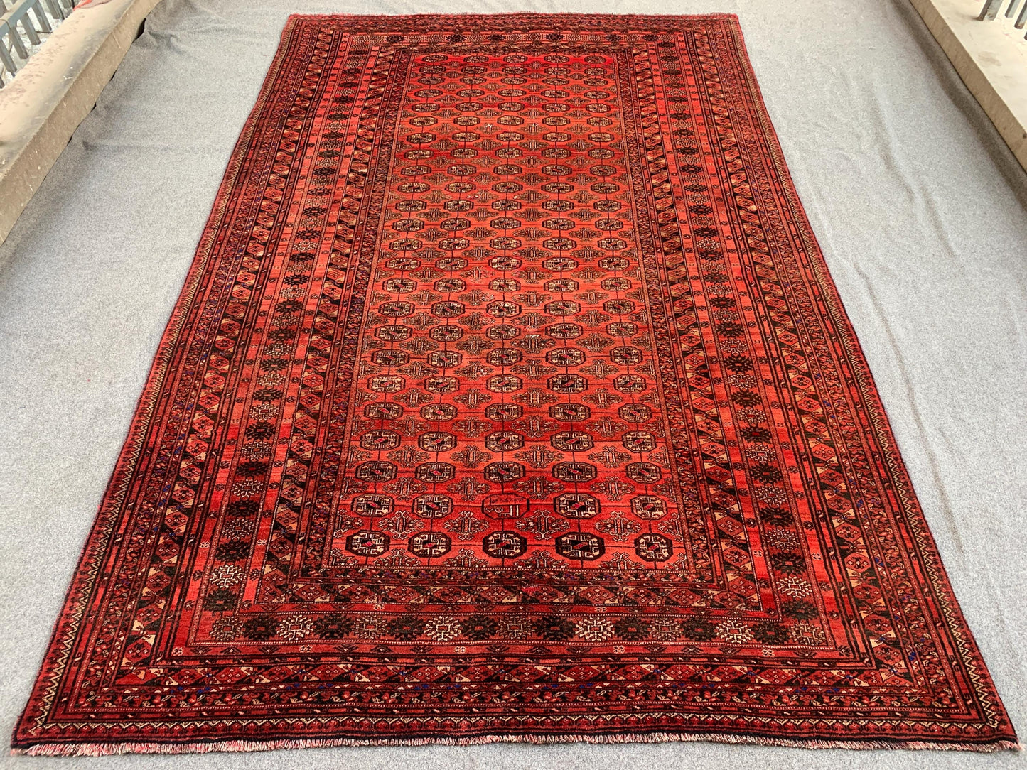 Antique Mowri Rug 7x10 Handmade Afghan Wool Rug Famous Turkmen Tribal Rug, Oriental High Pile Rug 1940s Vintage Rug Living Room Bedroom Rug.