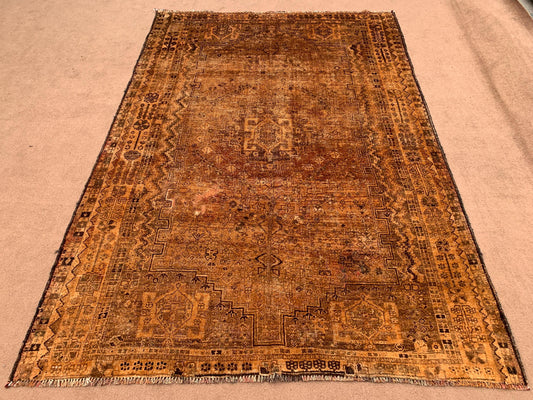 5x8 ft Antique Handmade Wool Vintage Rug