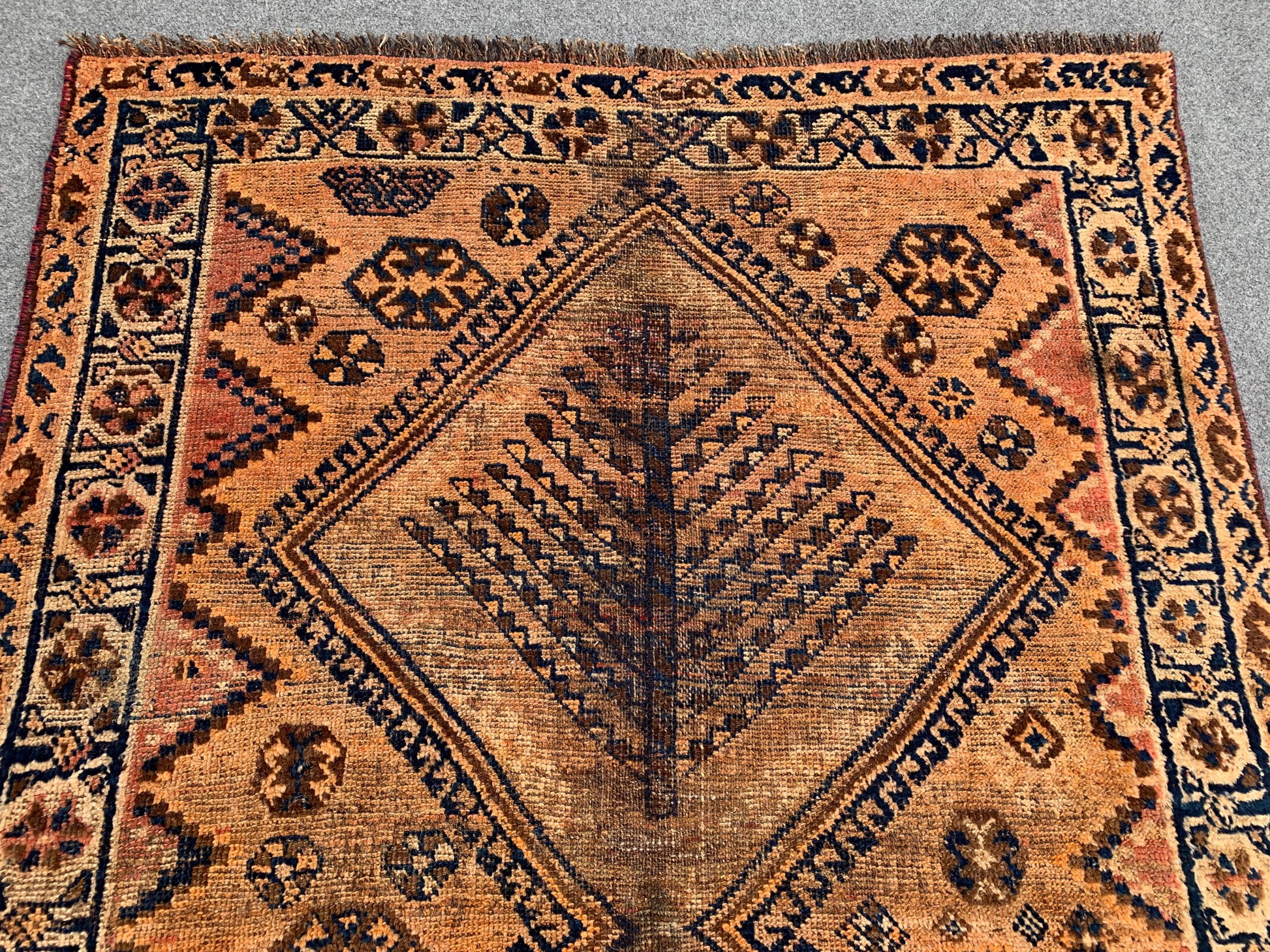1950s Antique Rug Caucasian design Rug, One of a kind Rug, Afghan Handmade Wool Rug Turkmen Tribal Rug Low Pile Rug, Kitchen Bedroom Rug 4x6