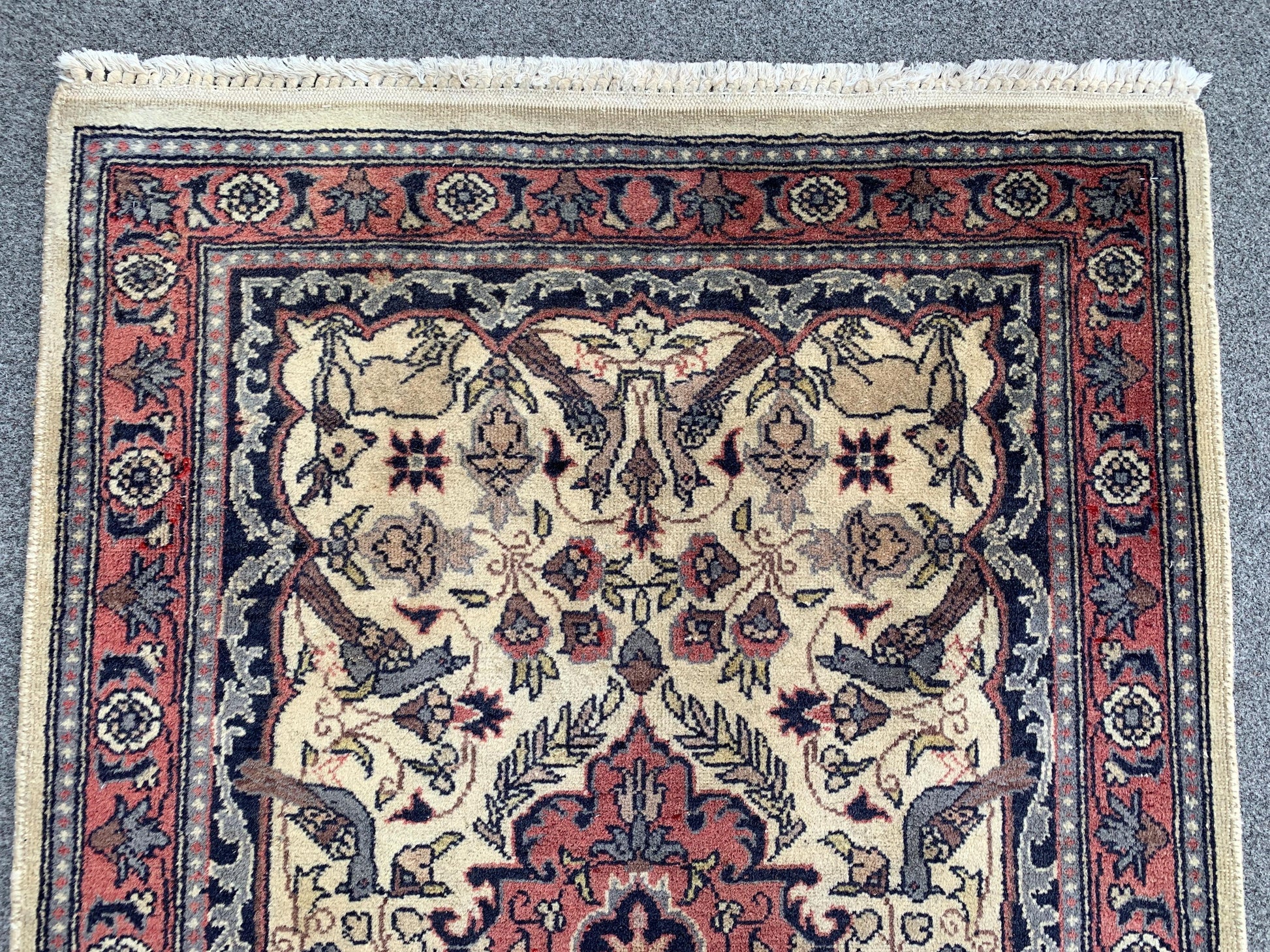 Animal Hunting Scene Rug, Small Pictorial Vintage Rug, Hand Knotted Wool Rug, Turkish design Rug, Home Decor Bedroom Rug Entryway Rug 2x3 ft