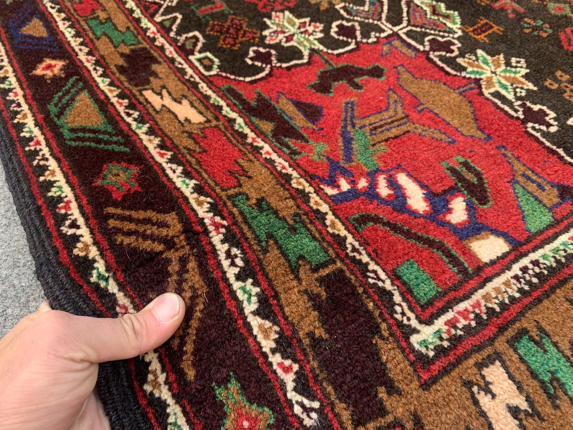 Vintage Geometric Rug 4x7 ft Afghan Handmade Rug, Famous Herati Rug Baluchi Rug, Oriental Wool Rug Pictorial Rug Kitchen Rug Bedroom Rug etc