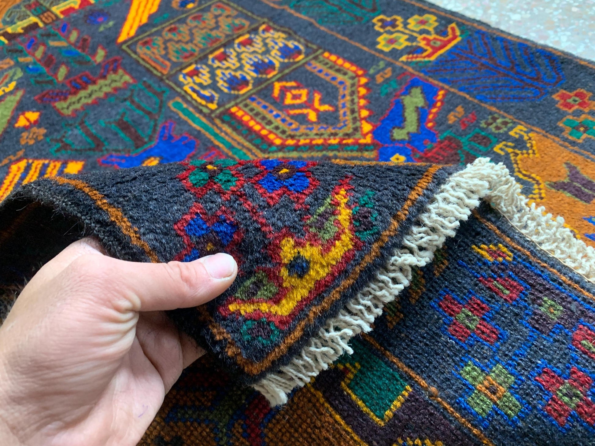 Vintage Herati Baluchi Runner Rug, 3x9 Pictorial Animal Hunting Rug, Afghan Handmade Wool Rug, High Pile Rug 2.4x8.11 ft Hallway Runner Rug.