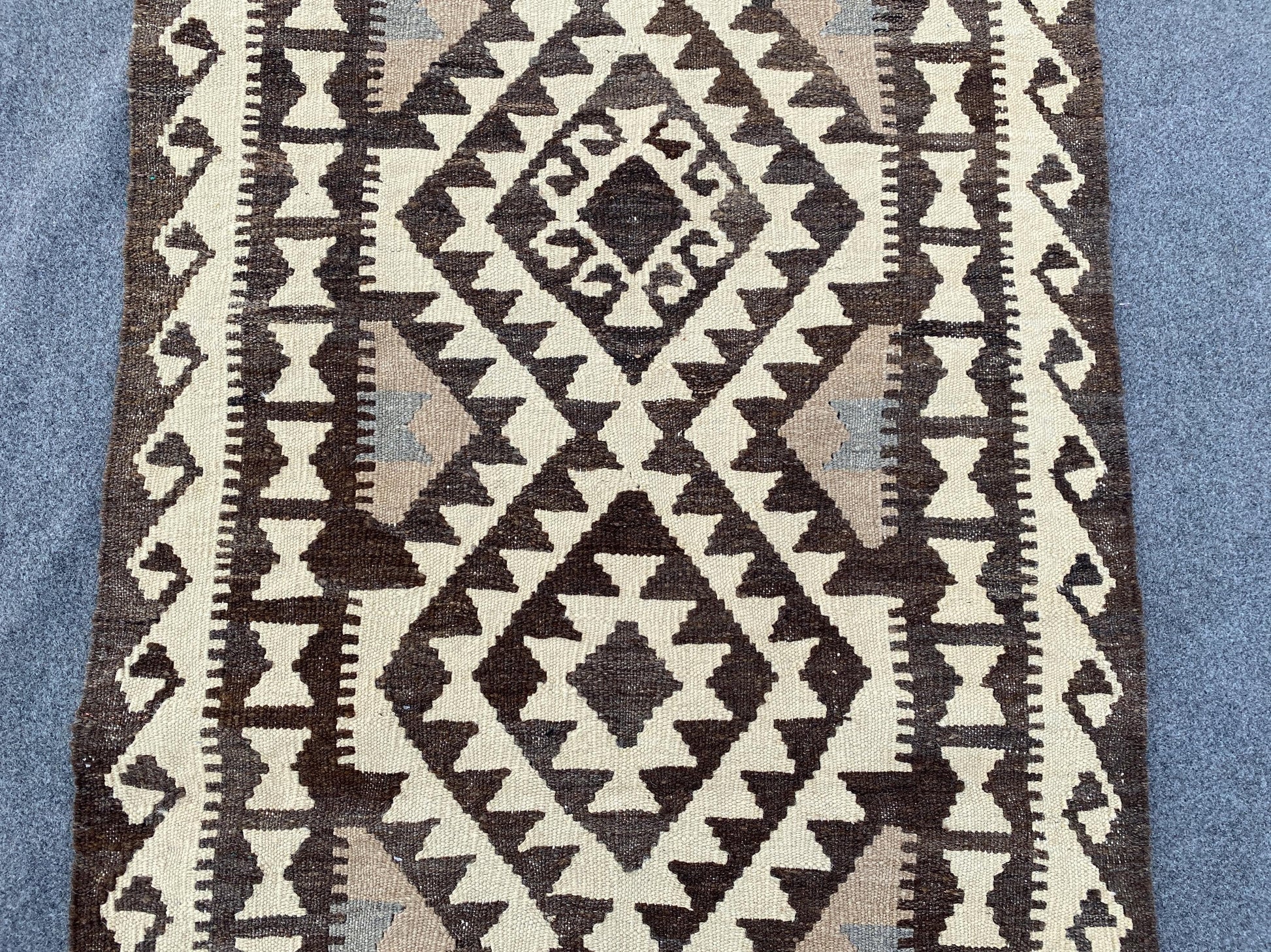 Geometric Maimana Sumak Kilim Runner Rug, Afghan Hand Knotted Rug, Flatweave Kilim Rug Natural Kilim Rug, Bedroom Hallway Runner Rug 3x10 ft