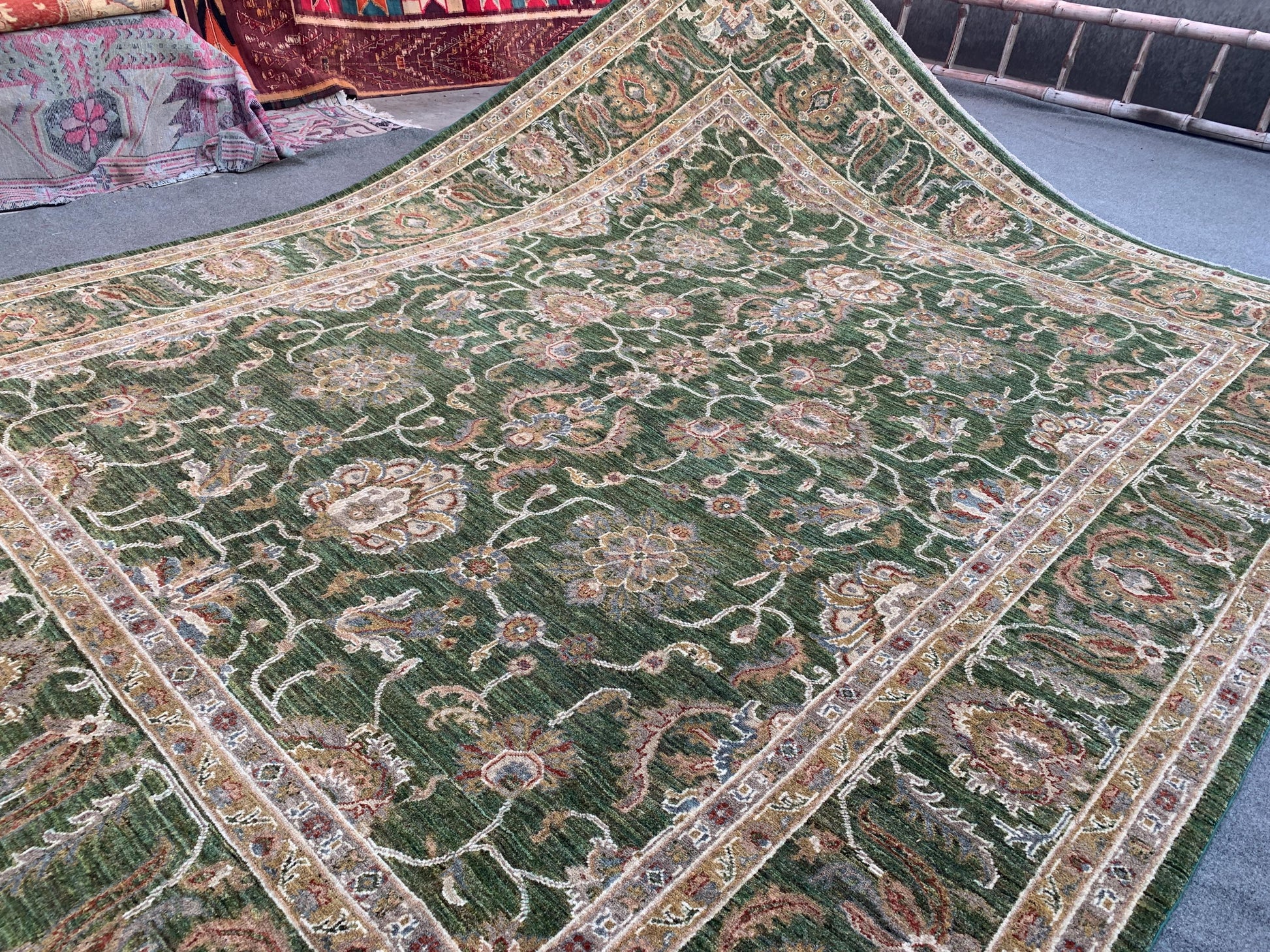 Turquoise Green Rug Handmade Wool Rug, Natural dyes Rug Large Afghan Floral Chobi Rug, Turkmen Traditional Rug, Bedroom Living Room Rug 8x11