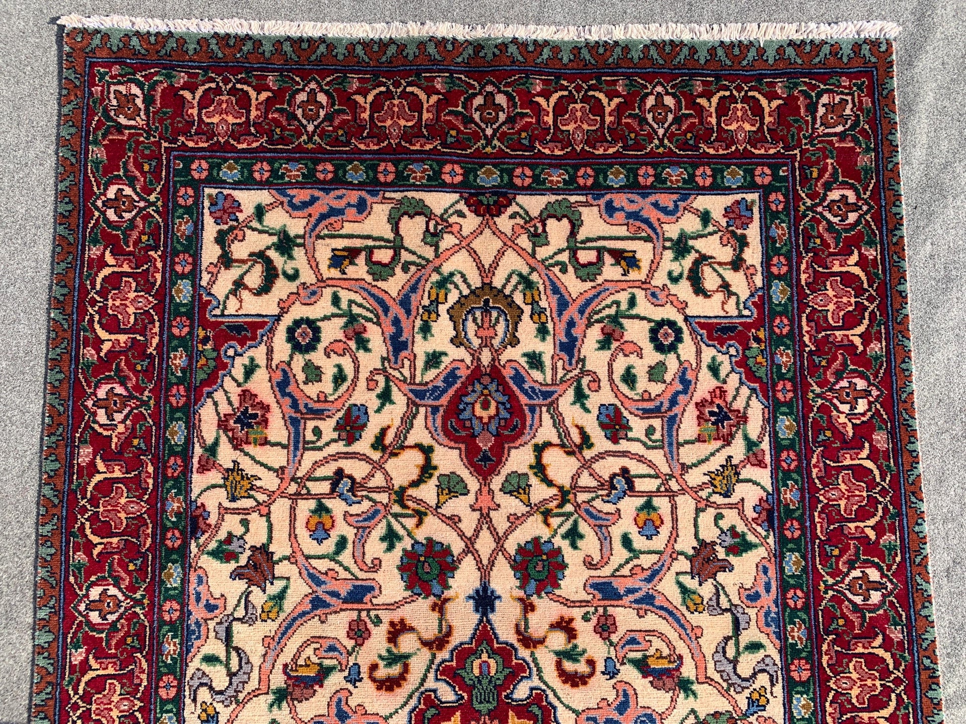 Vintage Turkish design Rug Hand Knotted Wool Rug, Beige Red Rug Geometric Area Rug One of a kind Rug, Home Decor Bedroom Living Room Rug 4x6